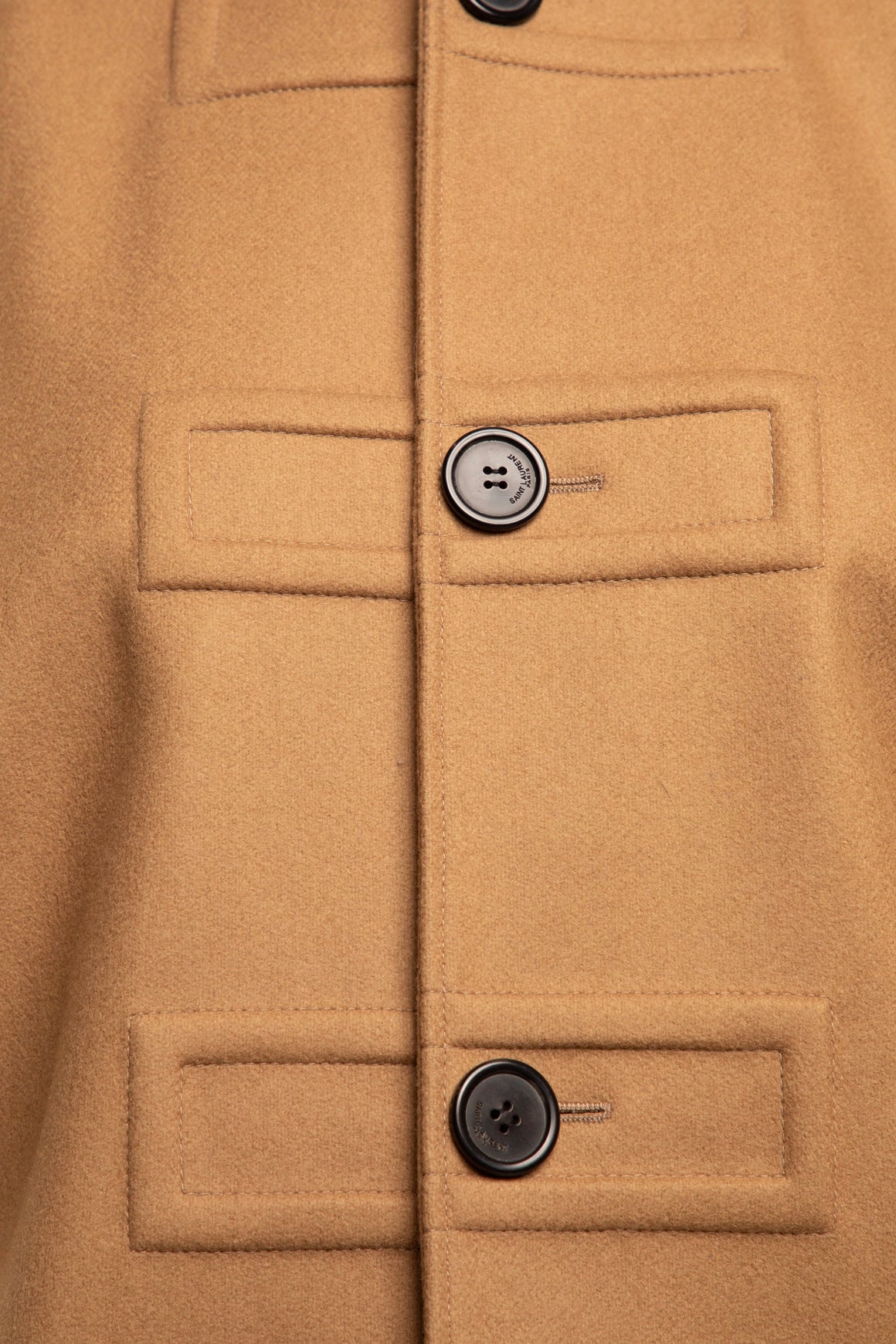 SAINT LAURENT Wool Longline Cape (Sz. 38/2)