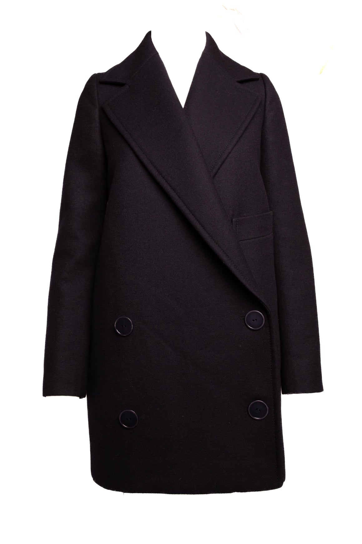 STELLA MCCARTNEY Navy Wool Longline Peacoat (Sz. 40/4)