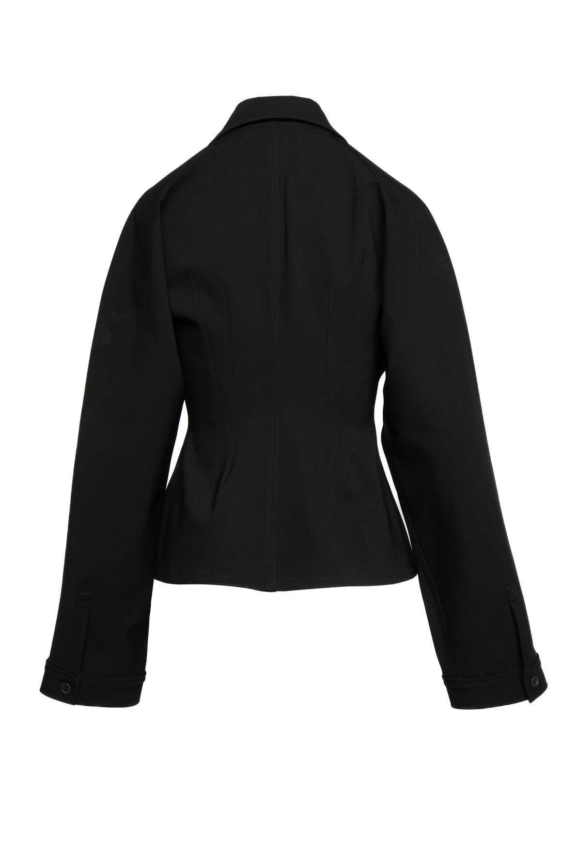 KALLMEYER Black Wide Sleeve Fitted Button Blouse (Sz.6)