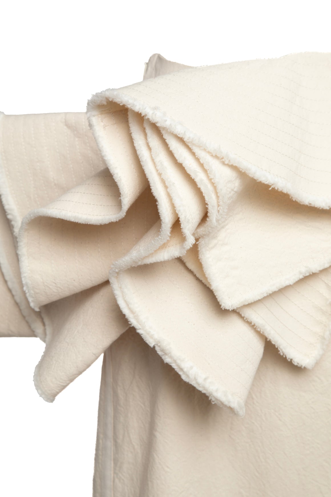 JACQUEMUS Cream Canvas Ruffle Maxi Skirt (Sz.40/6)