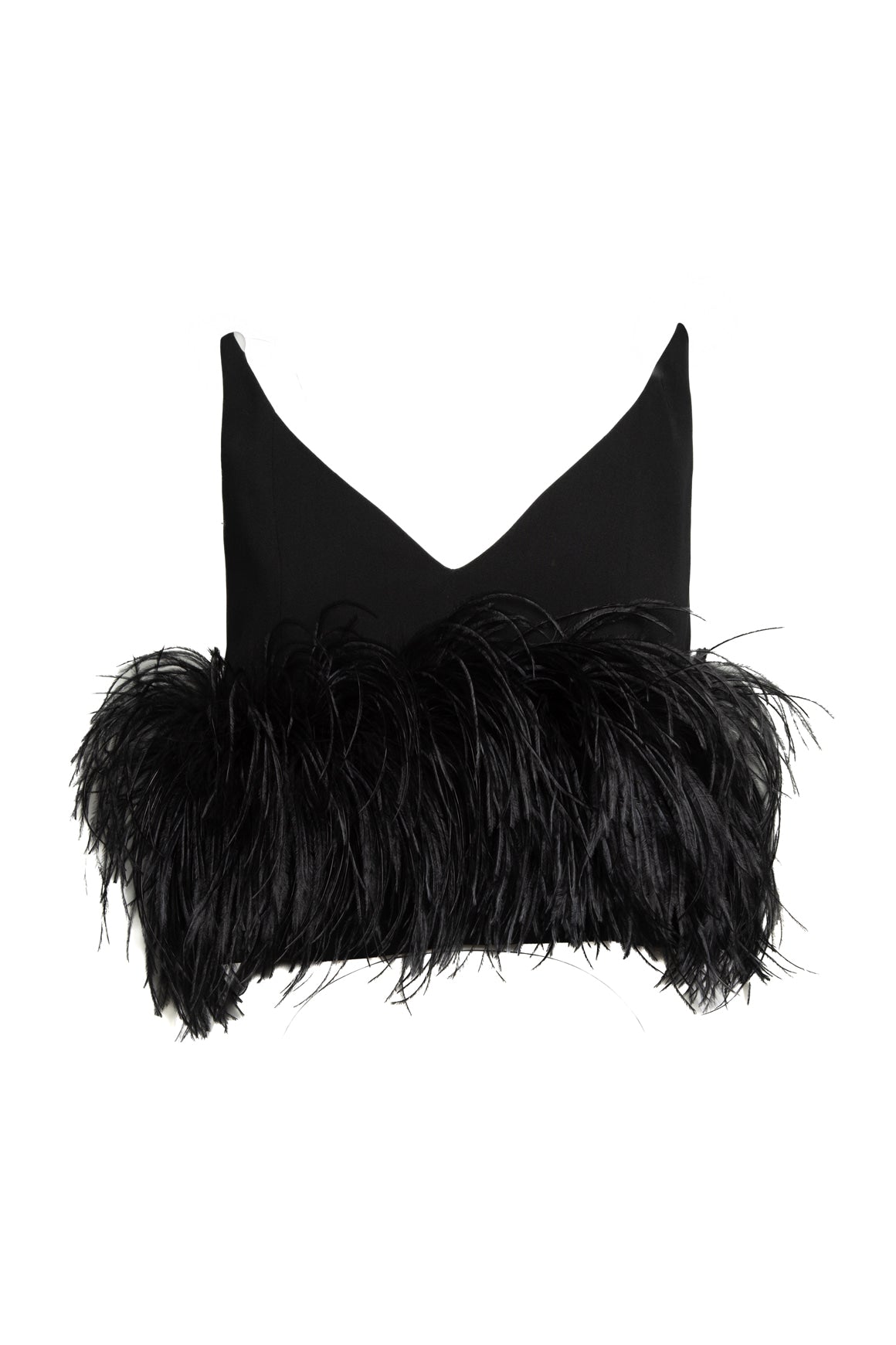 16ALRINGTON Blk Crop Ostrich Feather Tank (Sz. 10)