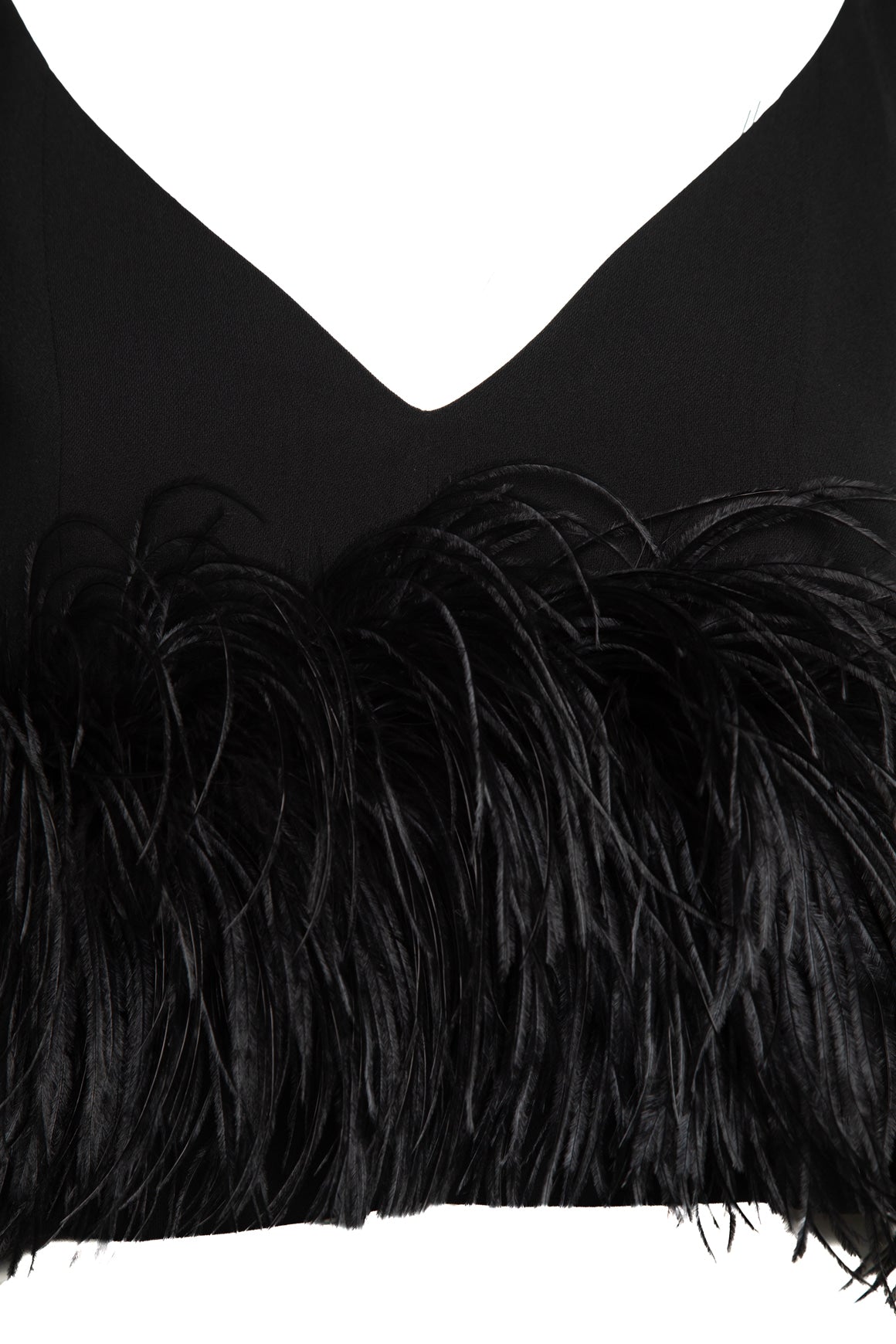 16ALRINGTON Blk Crop Ostrich Feather Tank (Sz. 10)