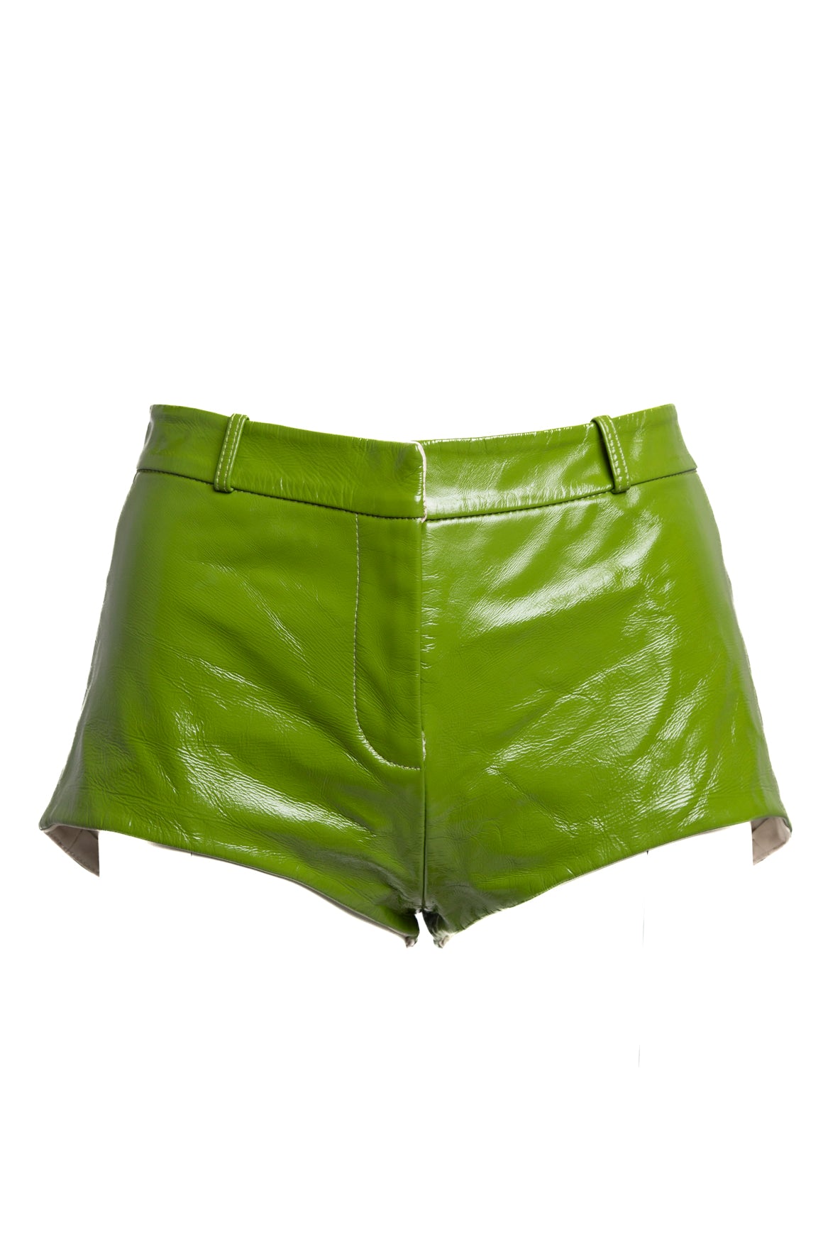 LAMARQUE Chartreuse Lamb Leather Hot Pant (Sz.M)