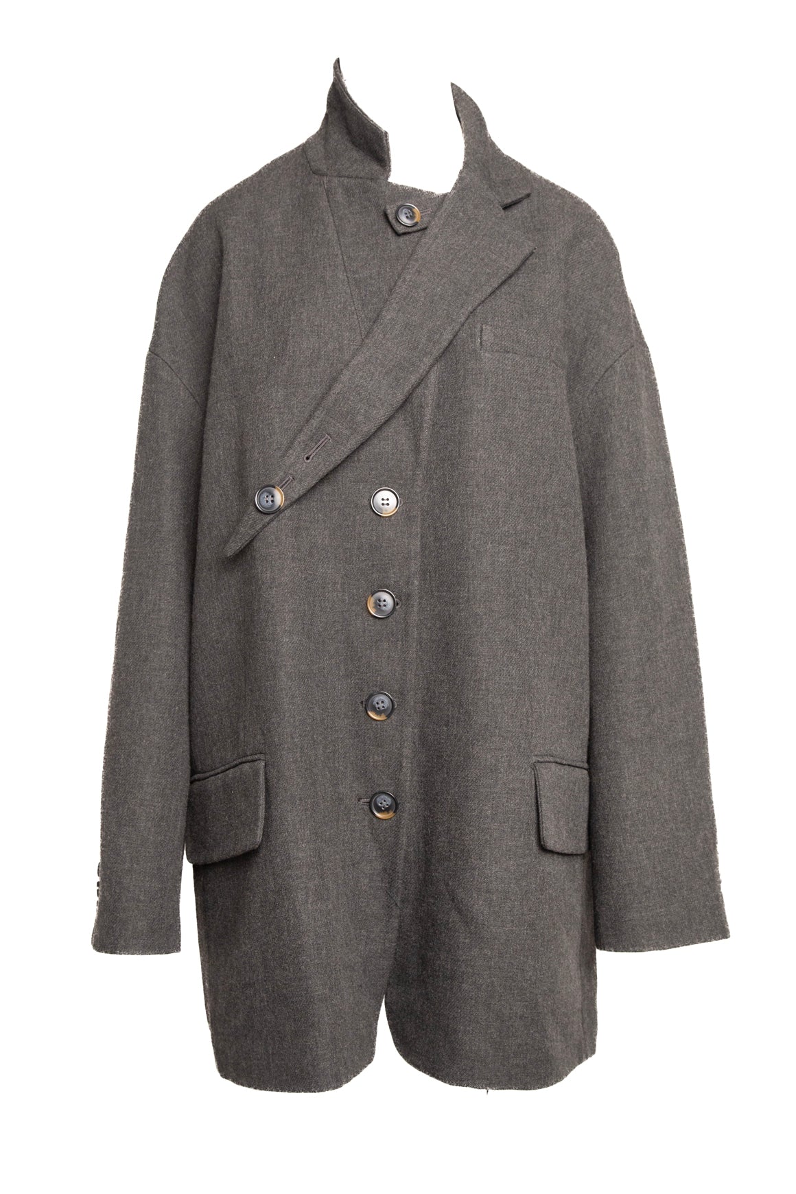 TIBI Grey Longline Coat (Sz. M)