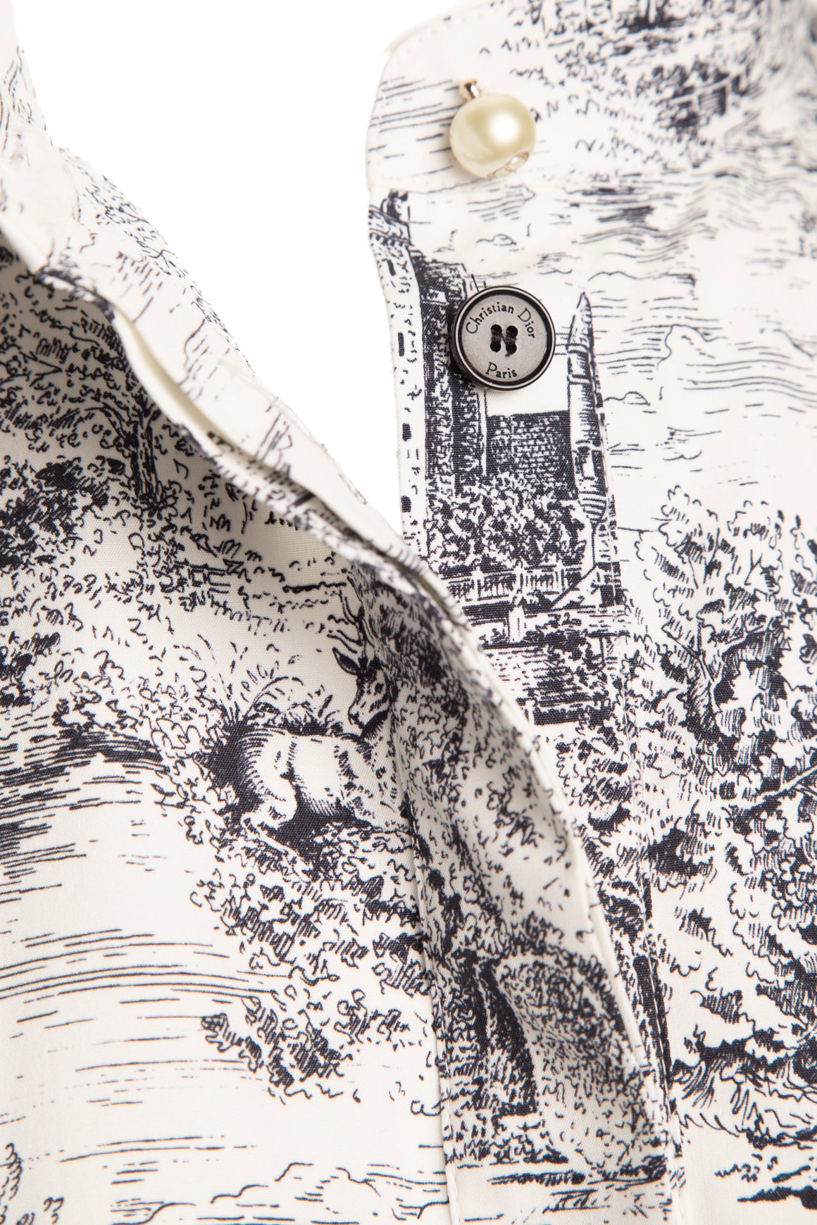 CHRISTIAN DIOR White Printed Midi Dress (Sz. 10)