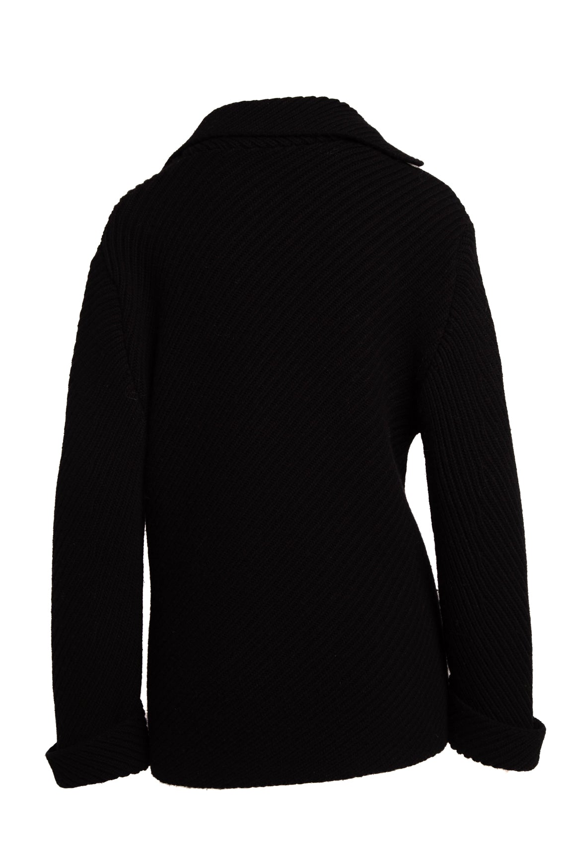 THE ROW Black Knit Fold Over Oversized Cardigan (Sz. S)