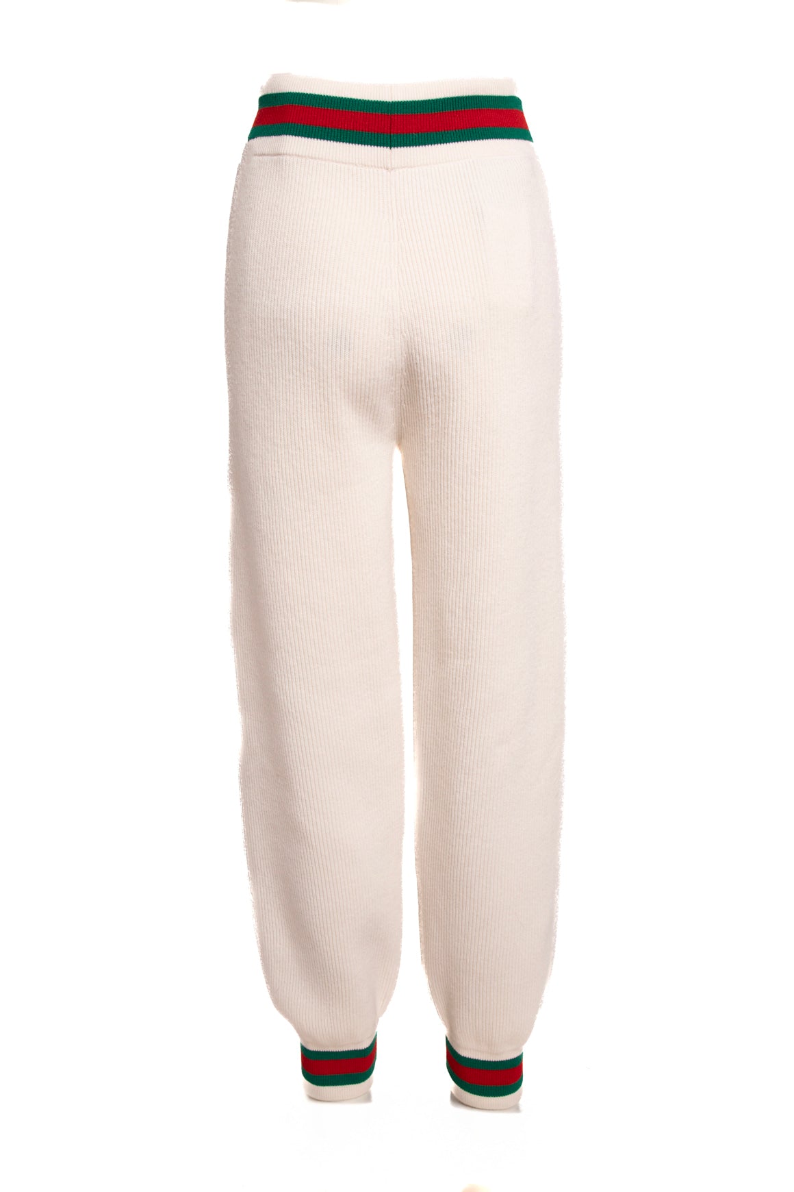 GUCCI Cream Knit Webb Accent Joggers (Sz.M)
