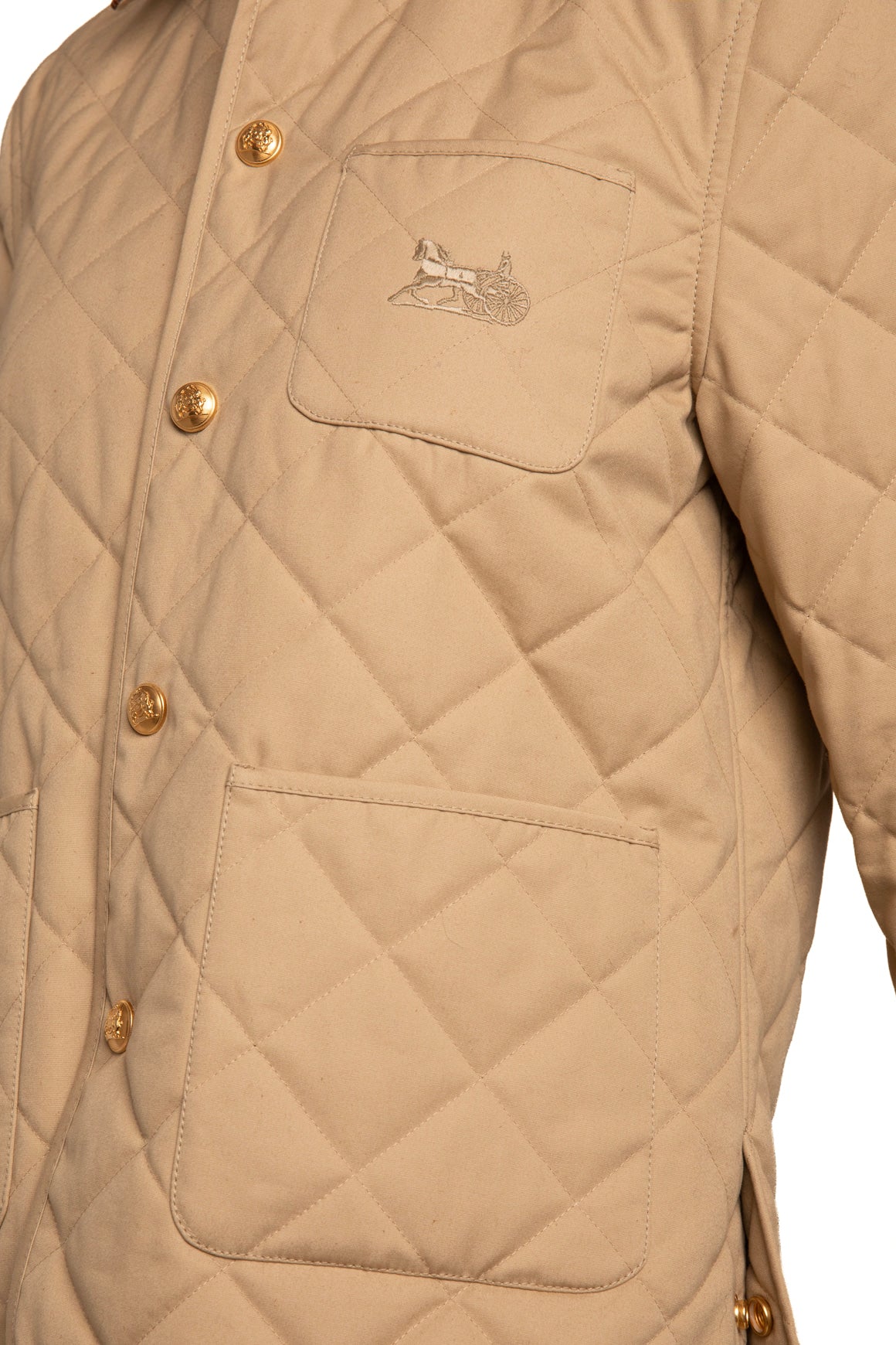 CELINE Beige Quilted Corduroy Collar Jacket (Sz.36/0)