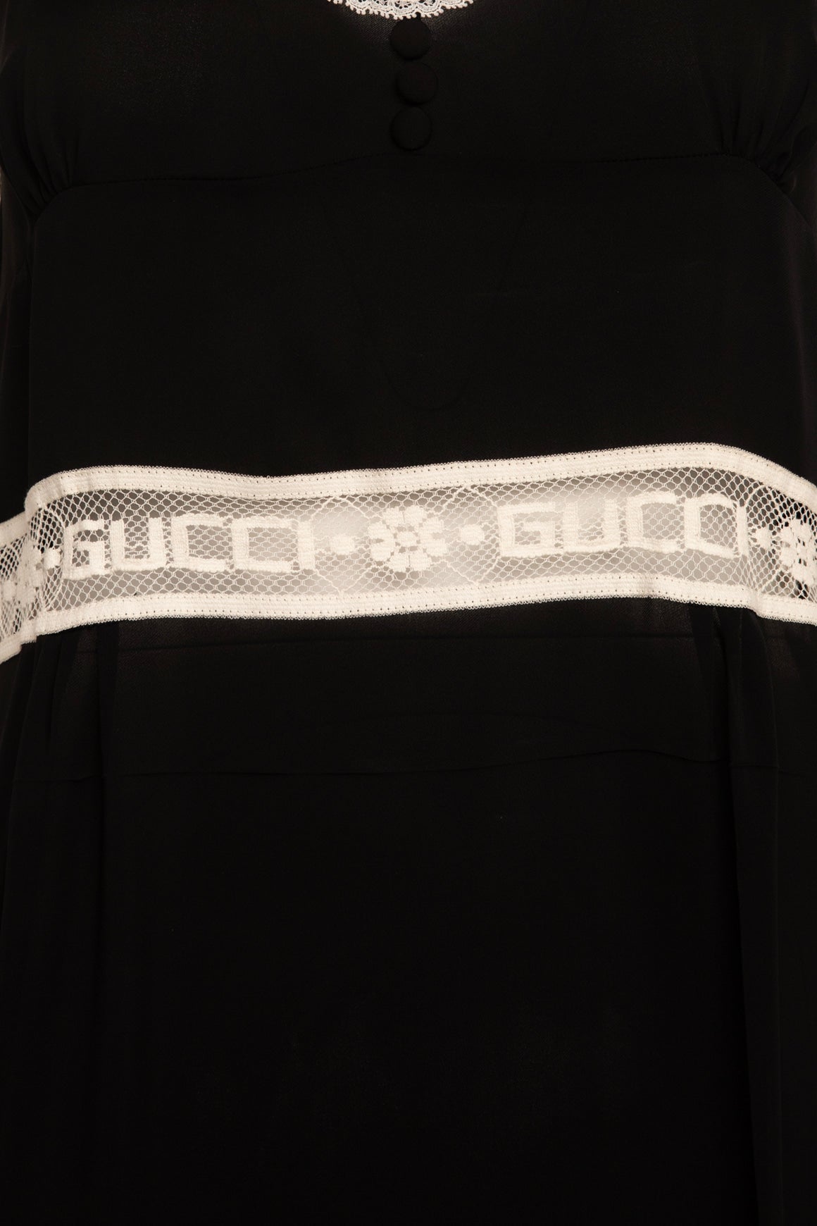 GUCCI Silk Lace Trim Maxi Dress (Sz.40/4)