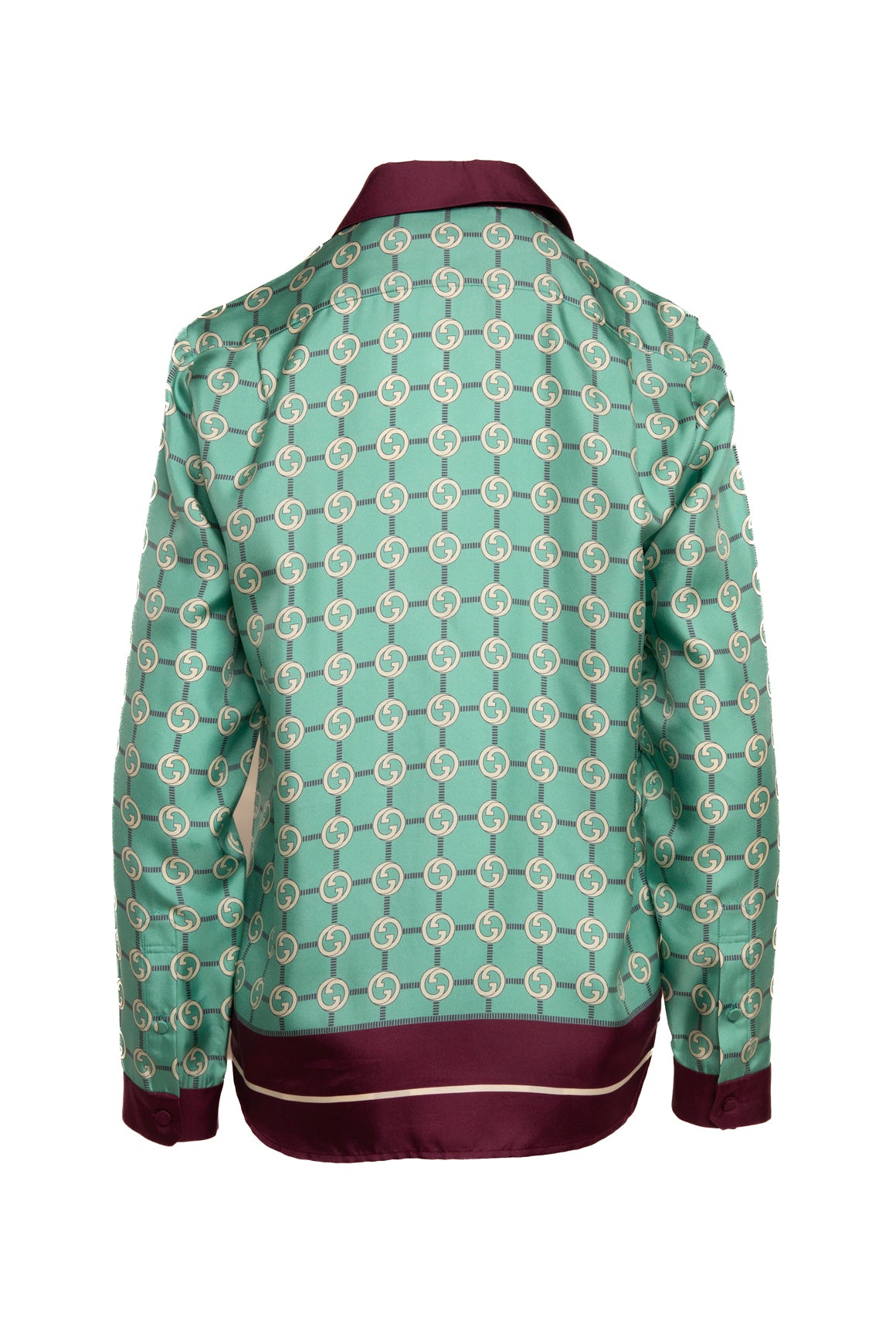 GUCCI GG Print LS Silk Button Blouse (Sz.42/6)