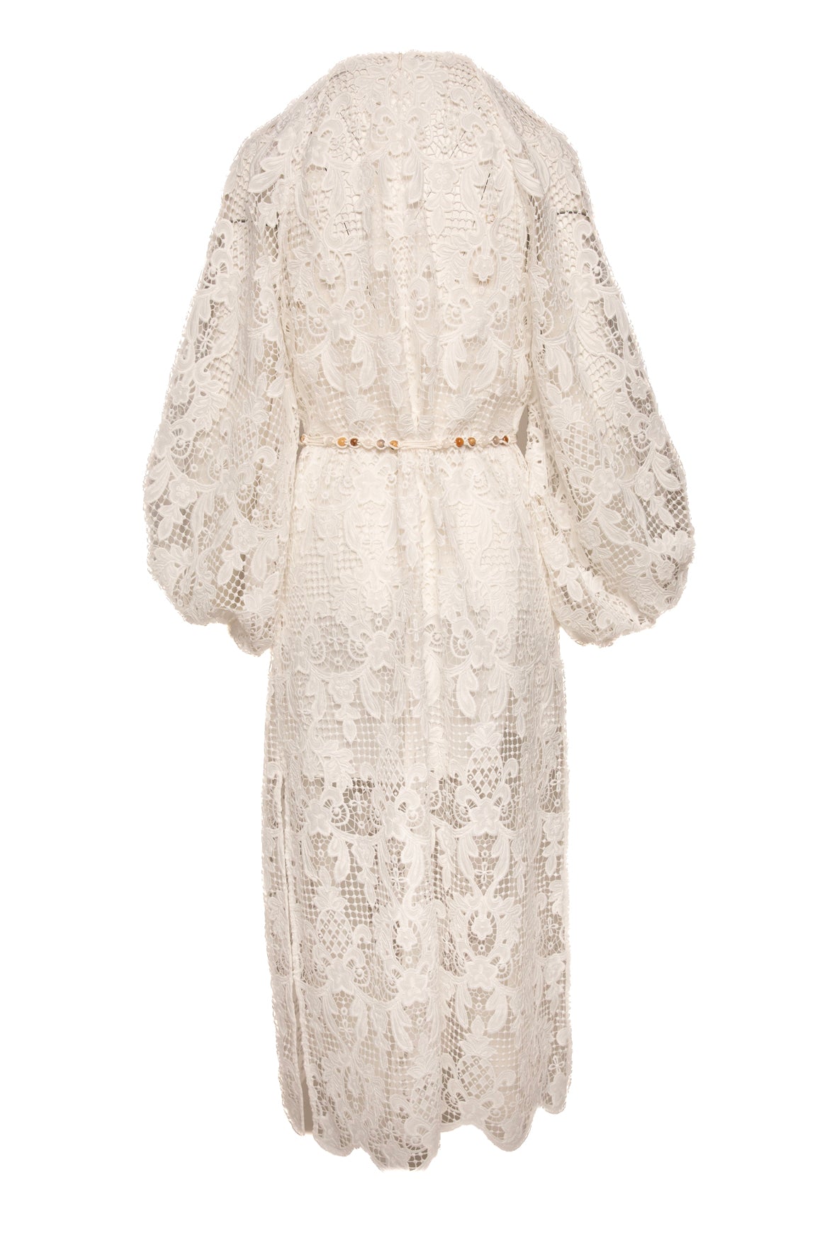 ZIMMERMANN White Crochet Lace Midi Dress (Sz. 1/S)