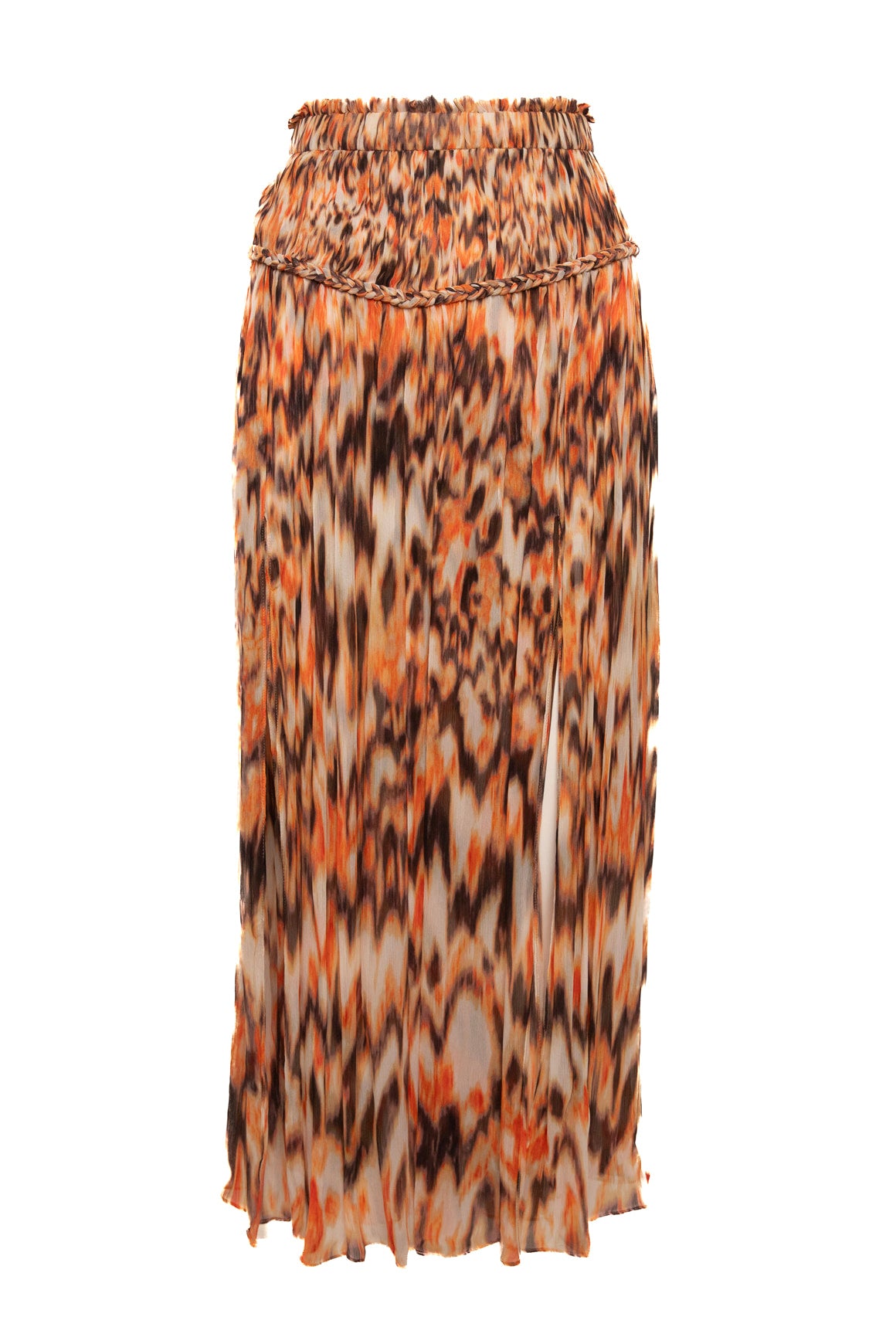 ISABEL MARANT Orange Printed Silk Top & Skirt (Sz.8)