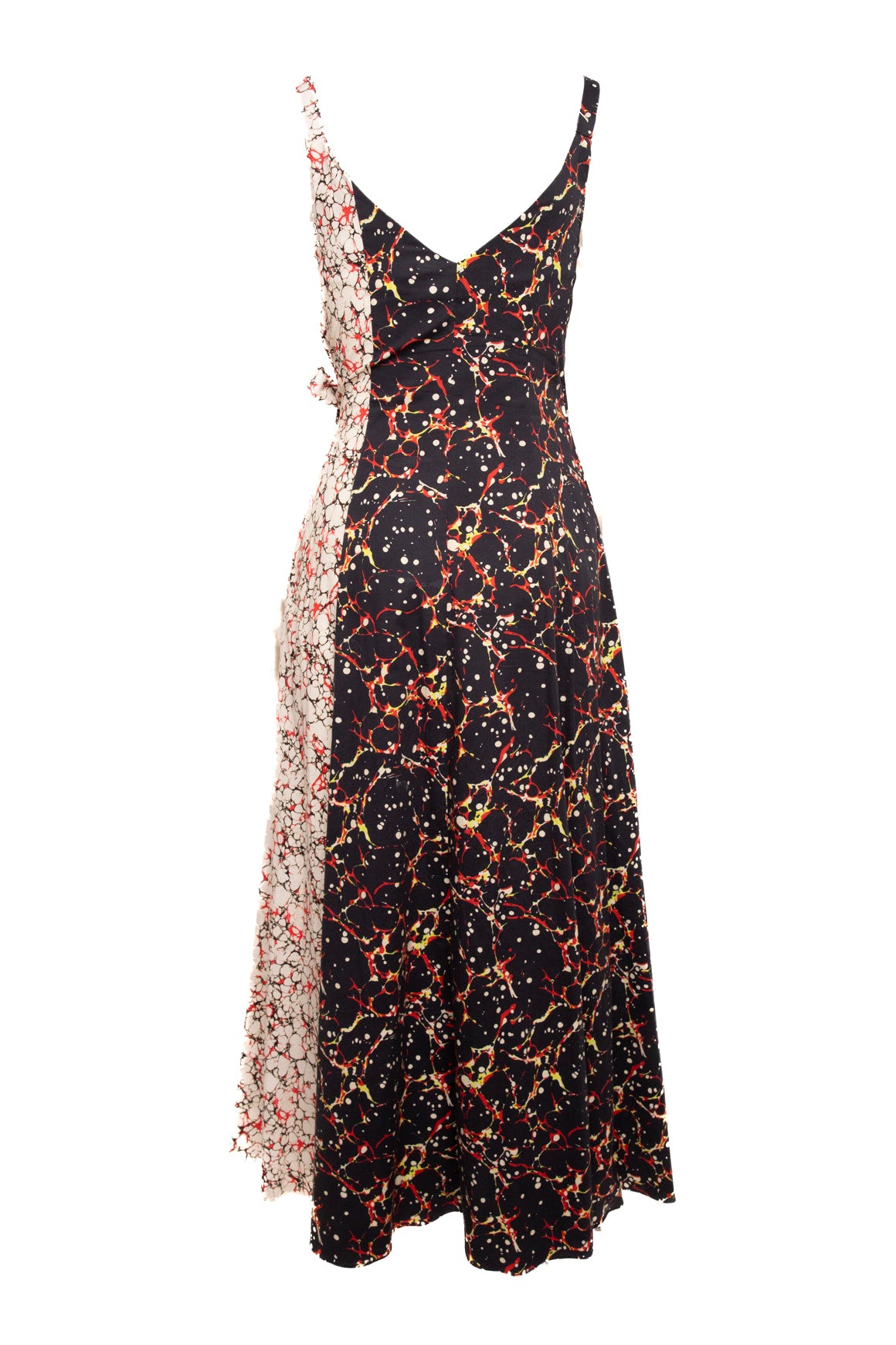 ROSIE ASSOULIN Cream & Navy Print Wrap Maxi Dress (Sz.S)