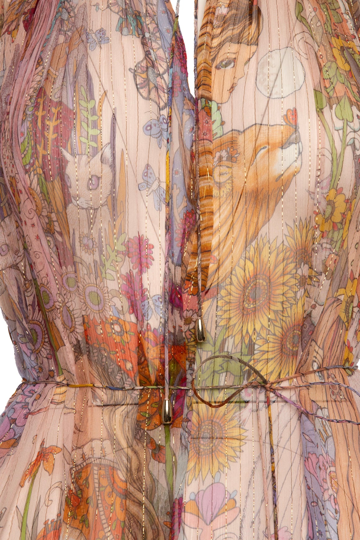 ZIMMERMANN Pink Silk Kaleidoscope Flutter Dress (Sz. 4/12)