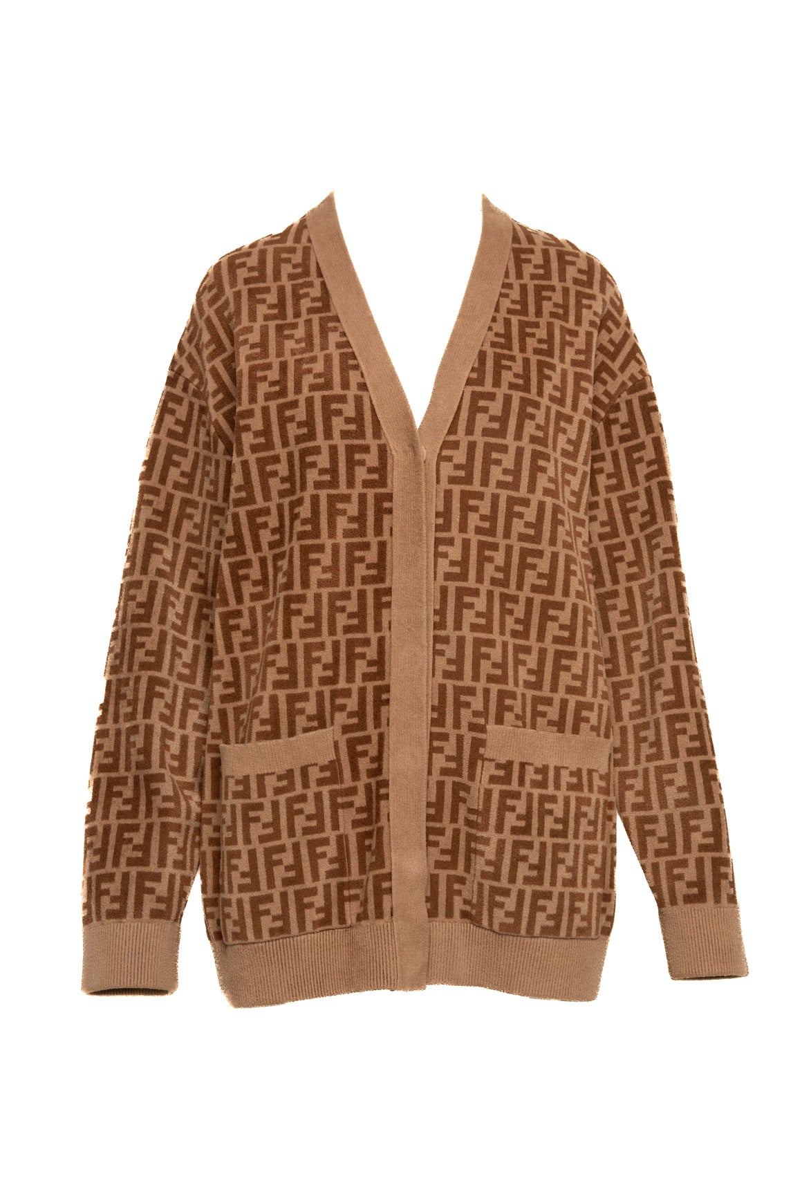 FENDI Zucca Print Chenille Cardigan (Sz. 42/6)