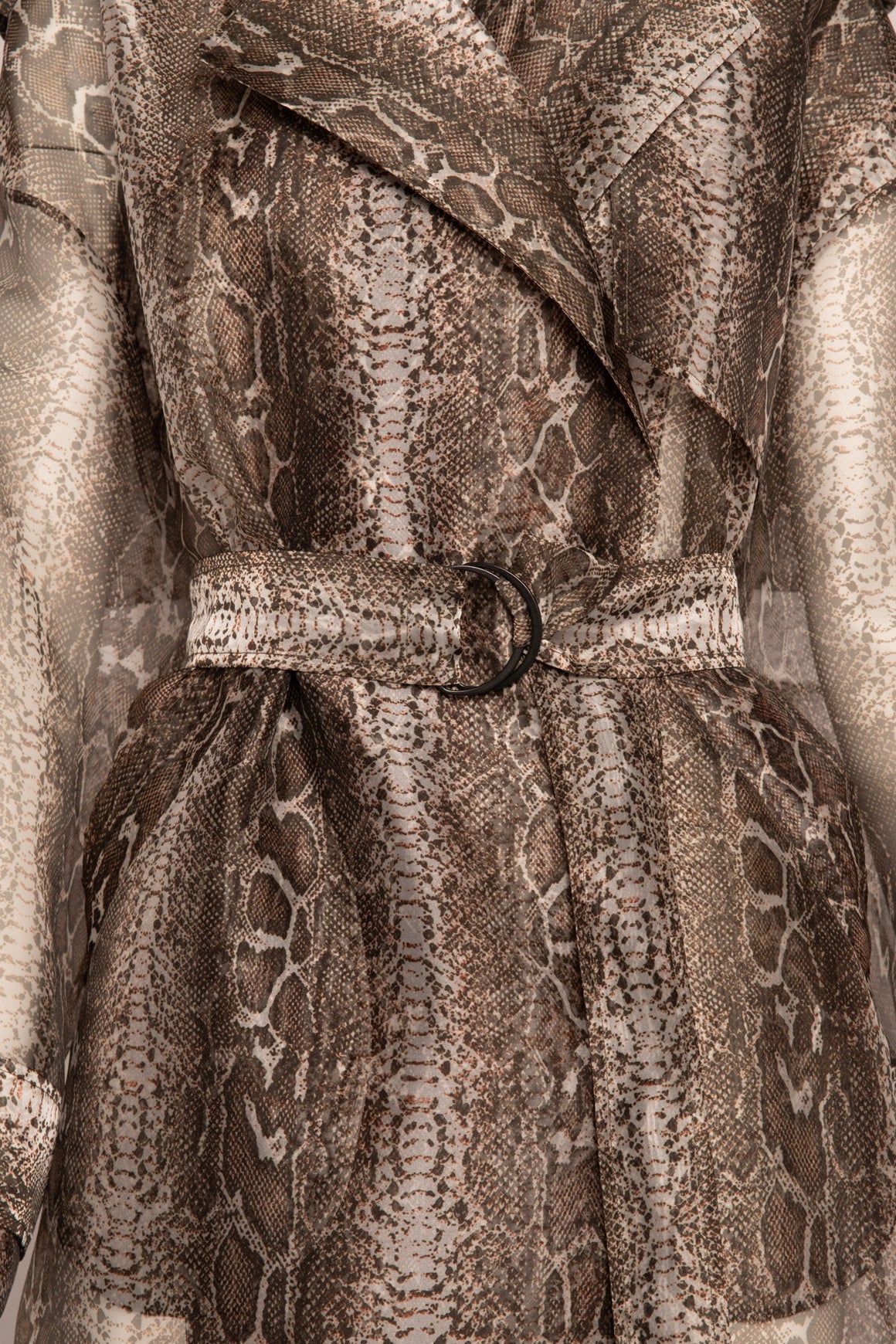 LAPOINTE Snake Organza Belted Trench Jacket (Sz.XS)