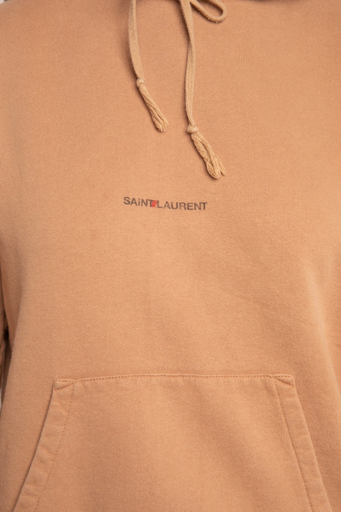 SAINT LAURENT Beige Logo Graphic Hoodie (Sz.XS)