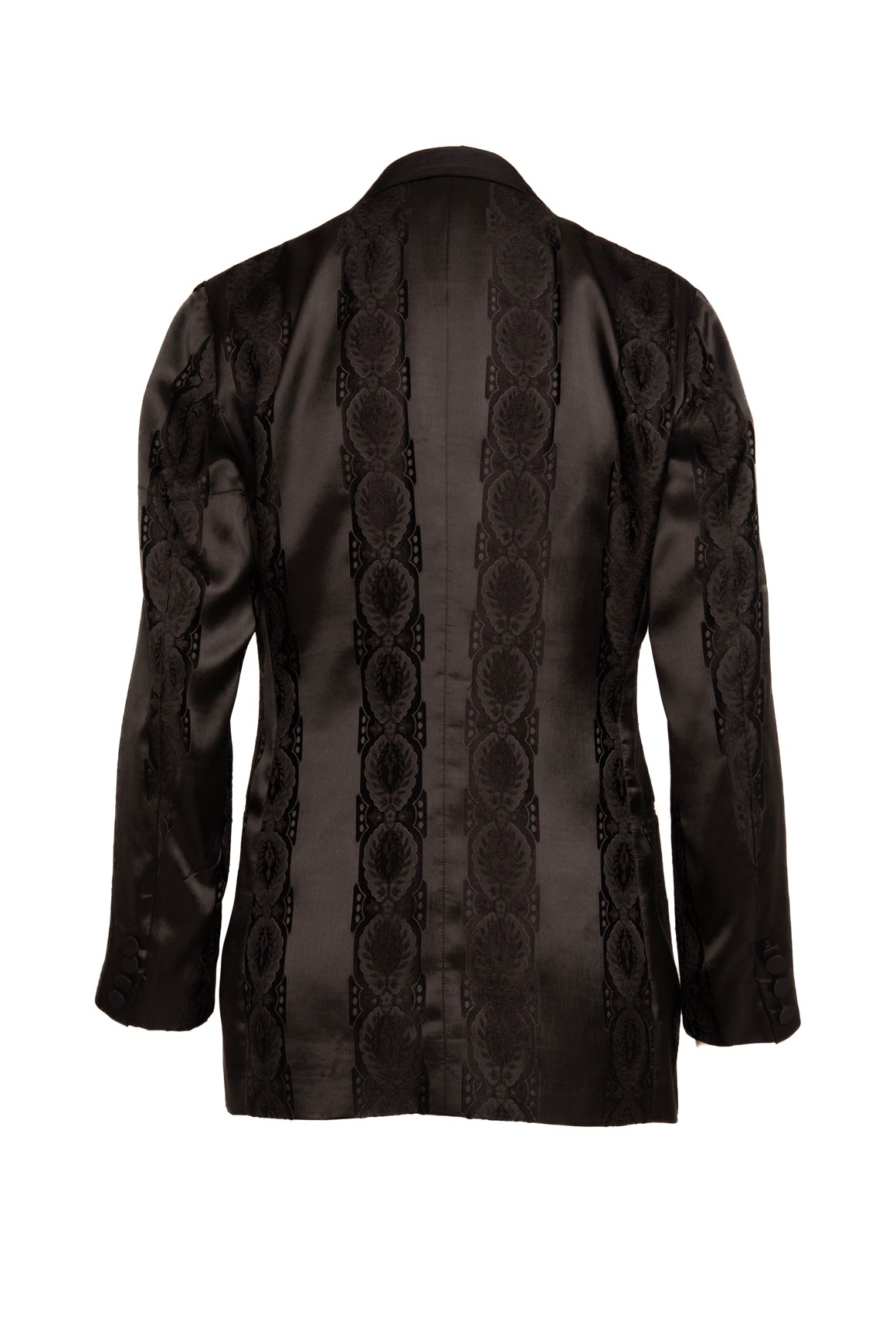 GUCCI Black Satin Floral Embellished Blazer (Sz.44/8)
