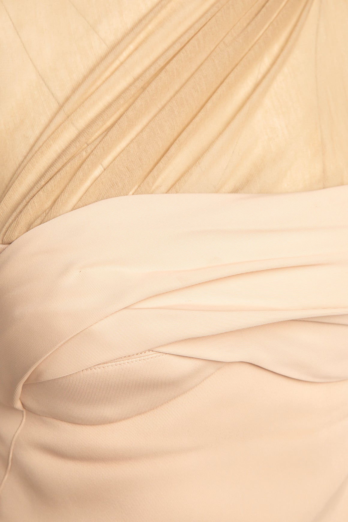 MATICEVSKI Nude Cowl Neck Bustier Crop Top (Sz.4)