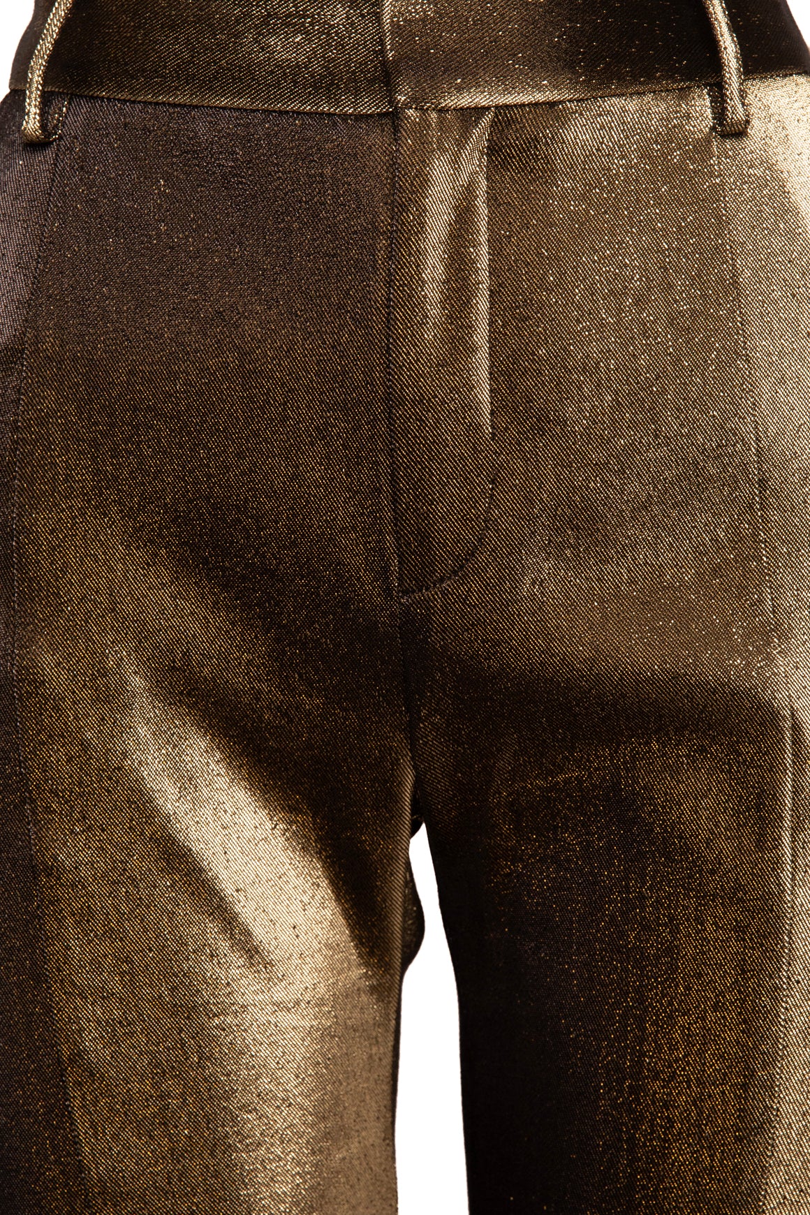 AREA Gold Lamé Flare Leg Pants (Sz.S)