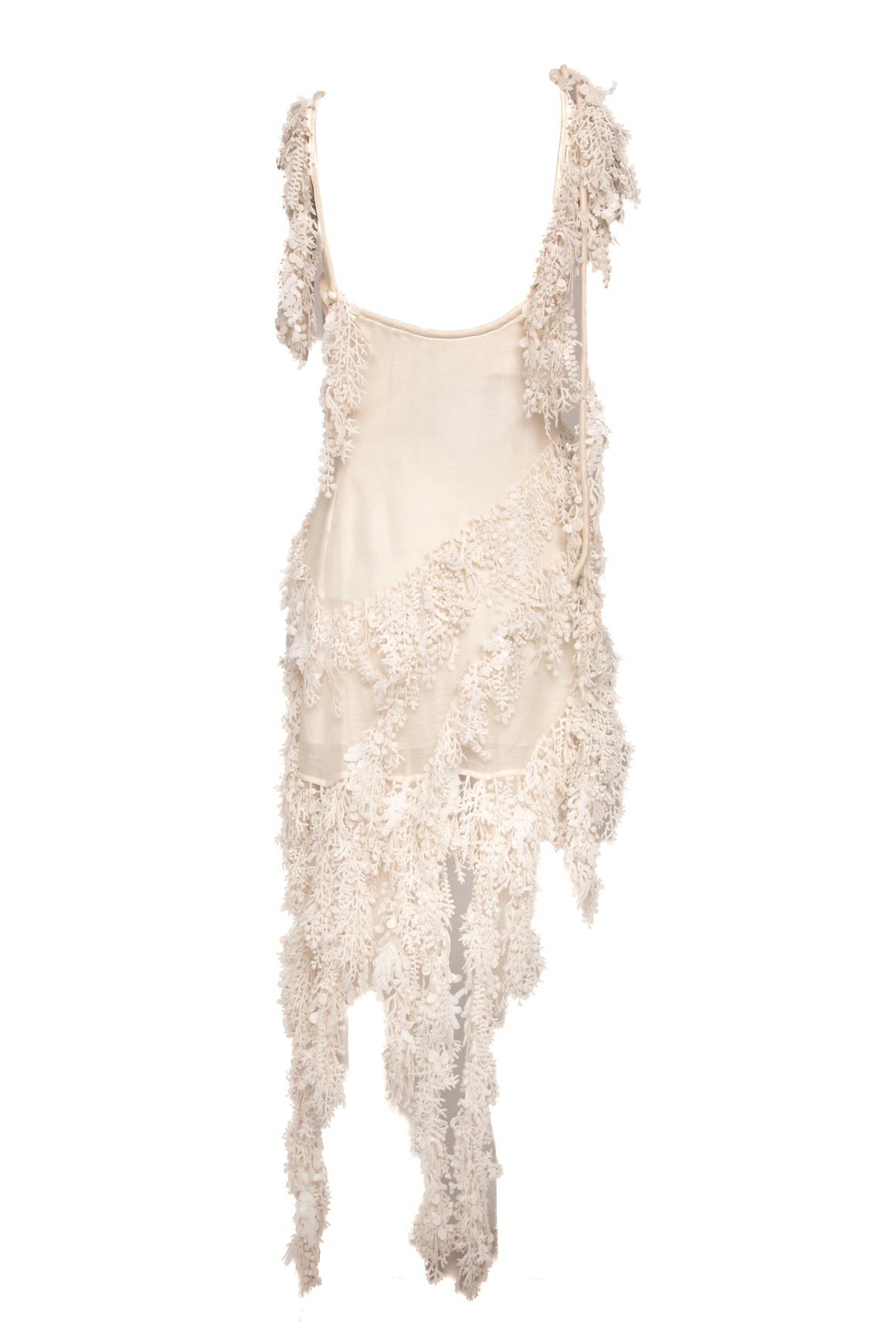 ZIMMERMAN White Linen Asymmetric Mini Dress (Sz.0)