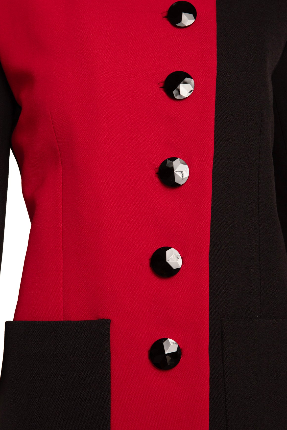 SAINT LAURENT Black & Red Split Wool Blazer (Sz. 36/4)