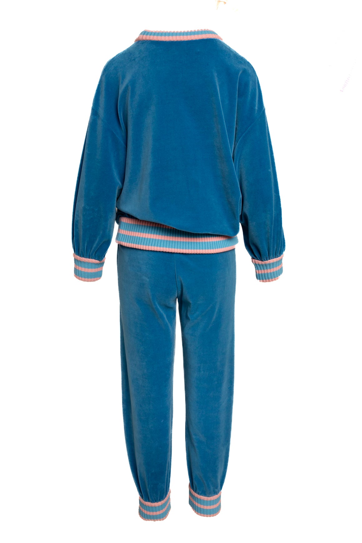 GUCCI Blue & Pink Velvet Tennis Track Suit (Sz. XS)
