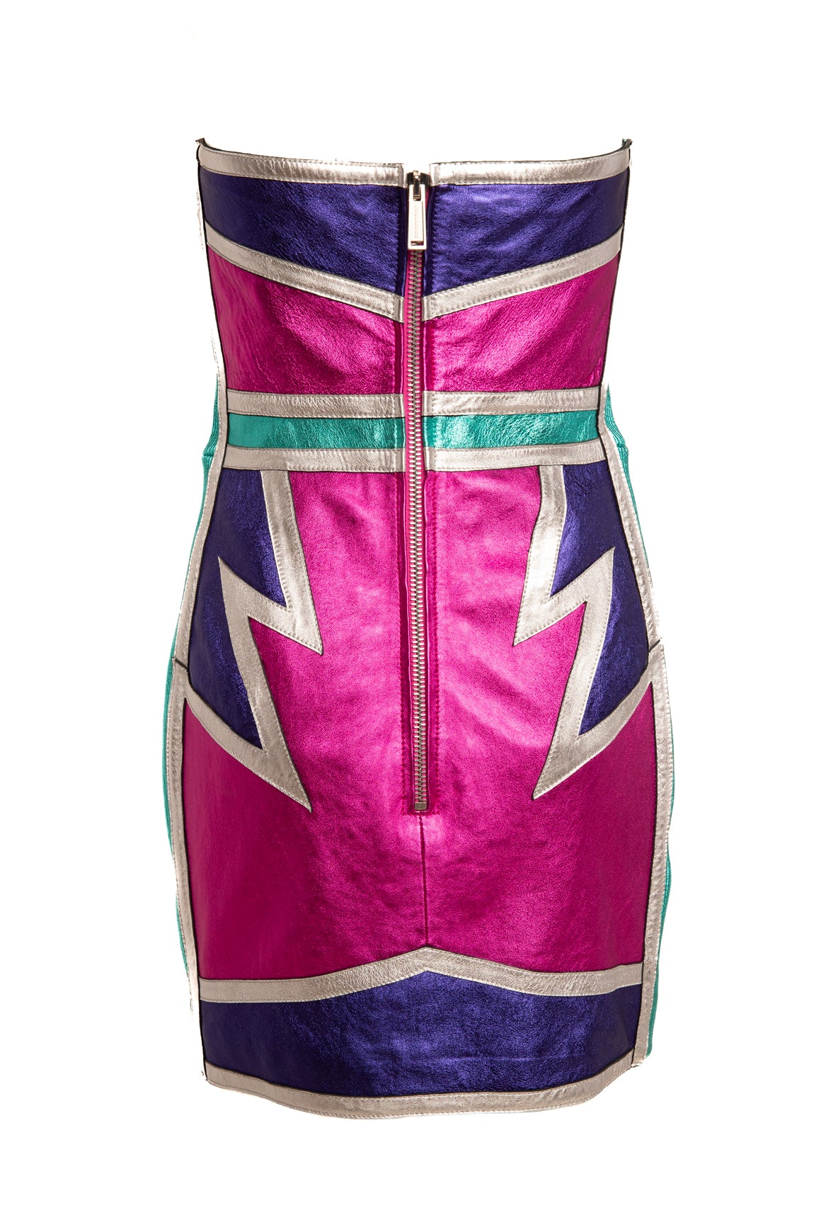 DSQUARED Metallic Strapless Mini Dress