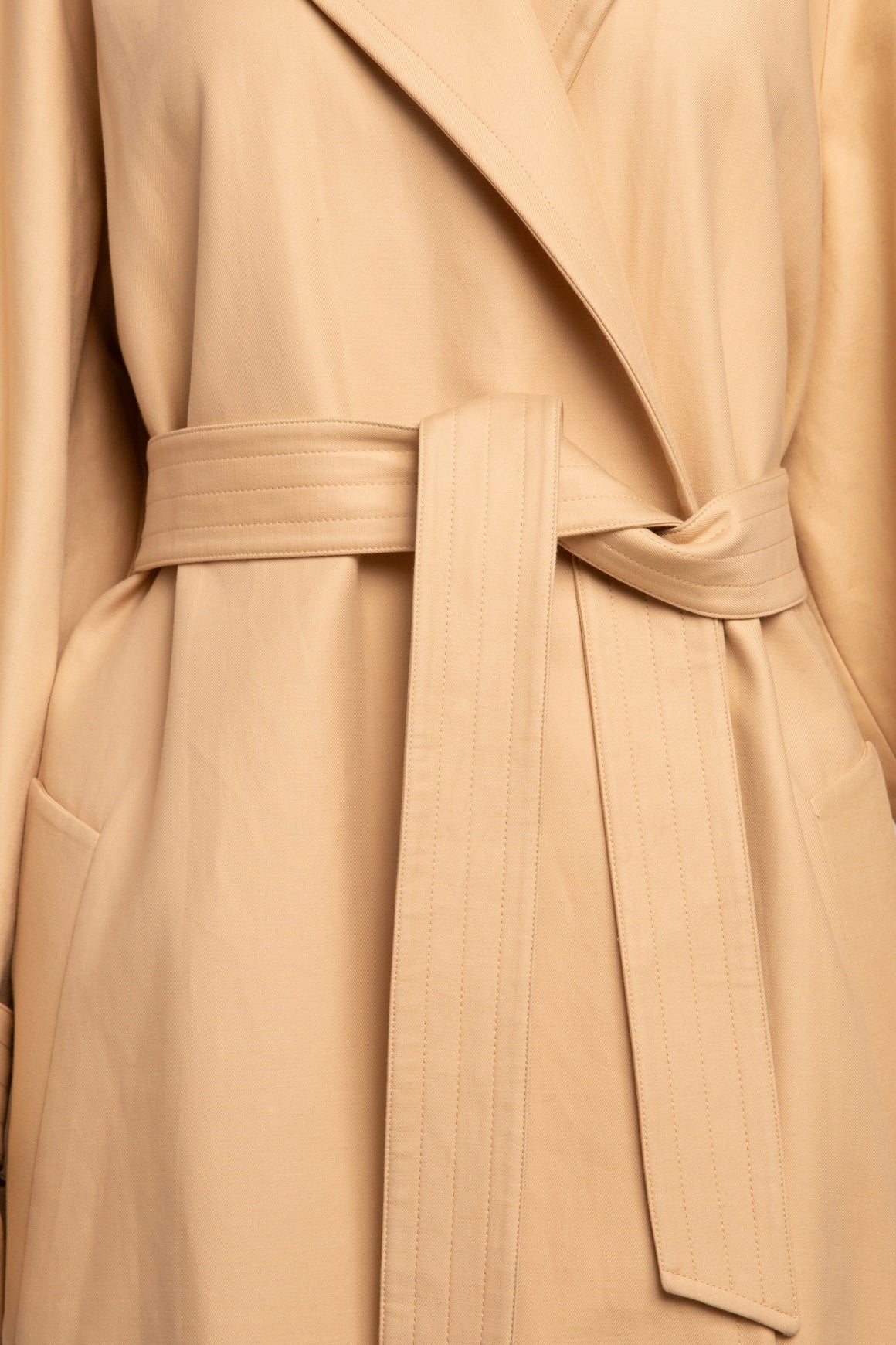KHAITE Beige Cotton Belted Trench Jacket (Sz. 2)