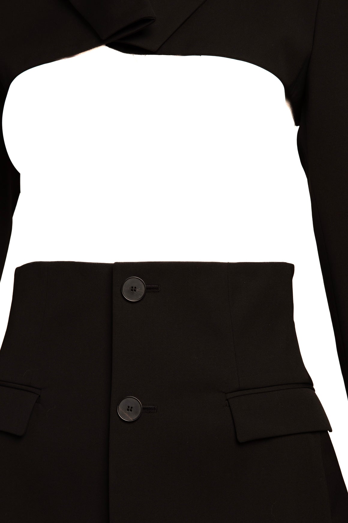 JEAN PAUL GAULTIER Black Deconstructed Blazer (Sz.4)
