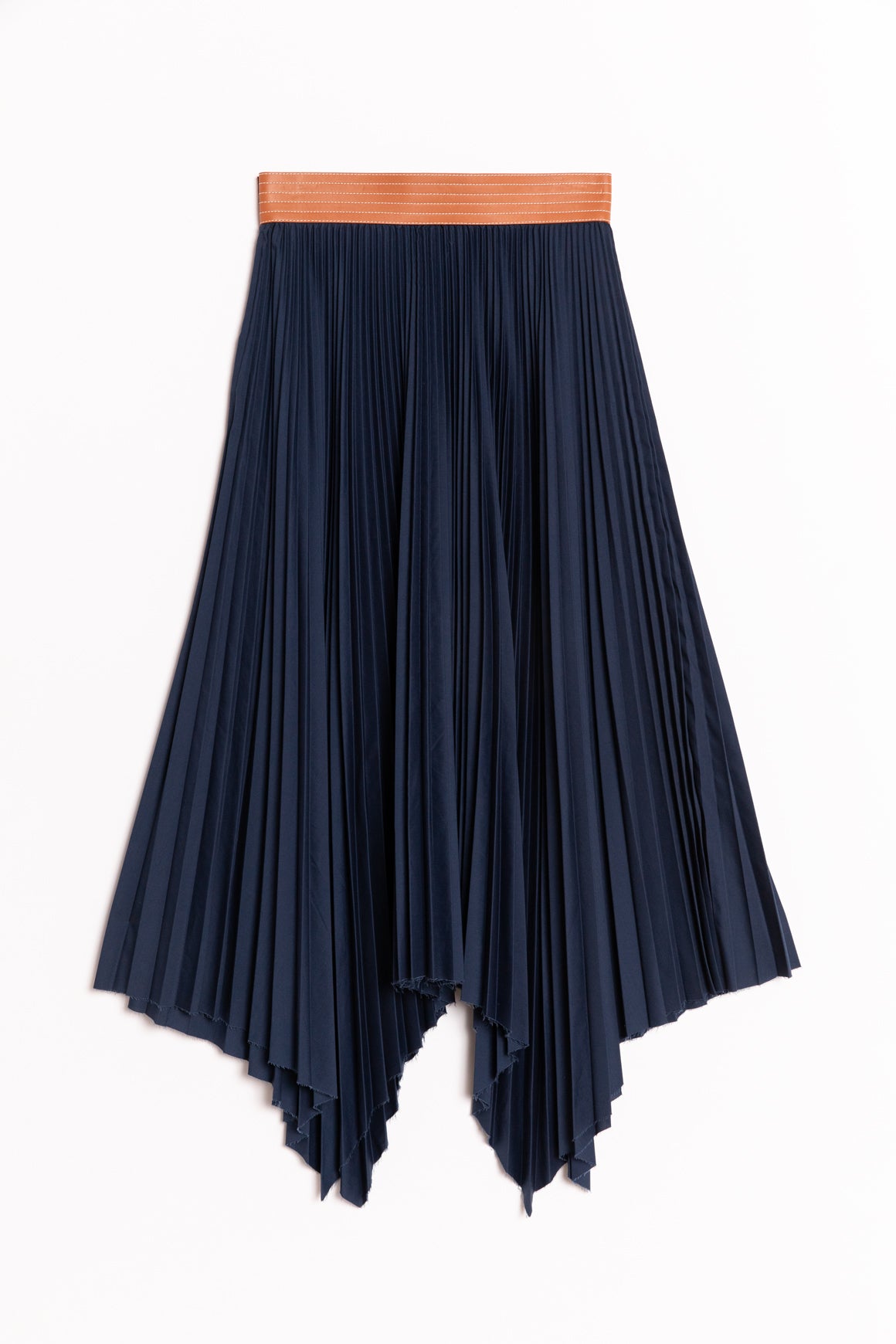 LOEWE Navy Pleated Midi Skirt
