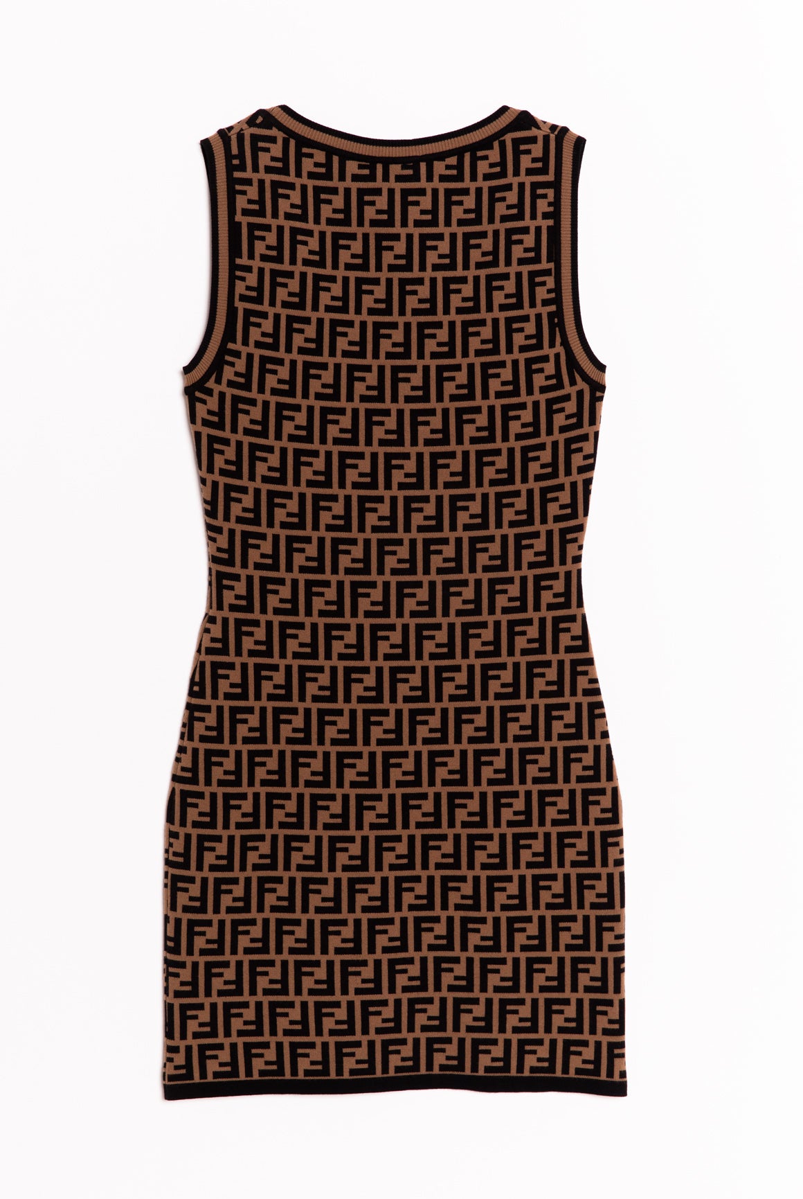 FENDI Brown Zucca Knit Mini Dress