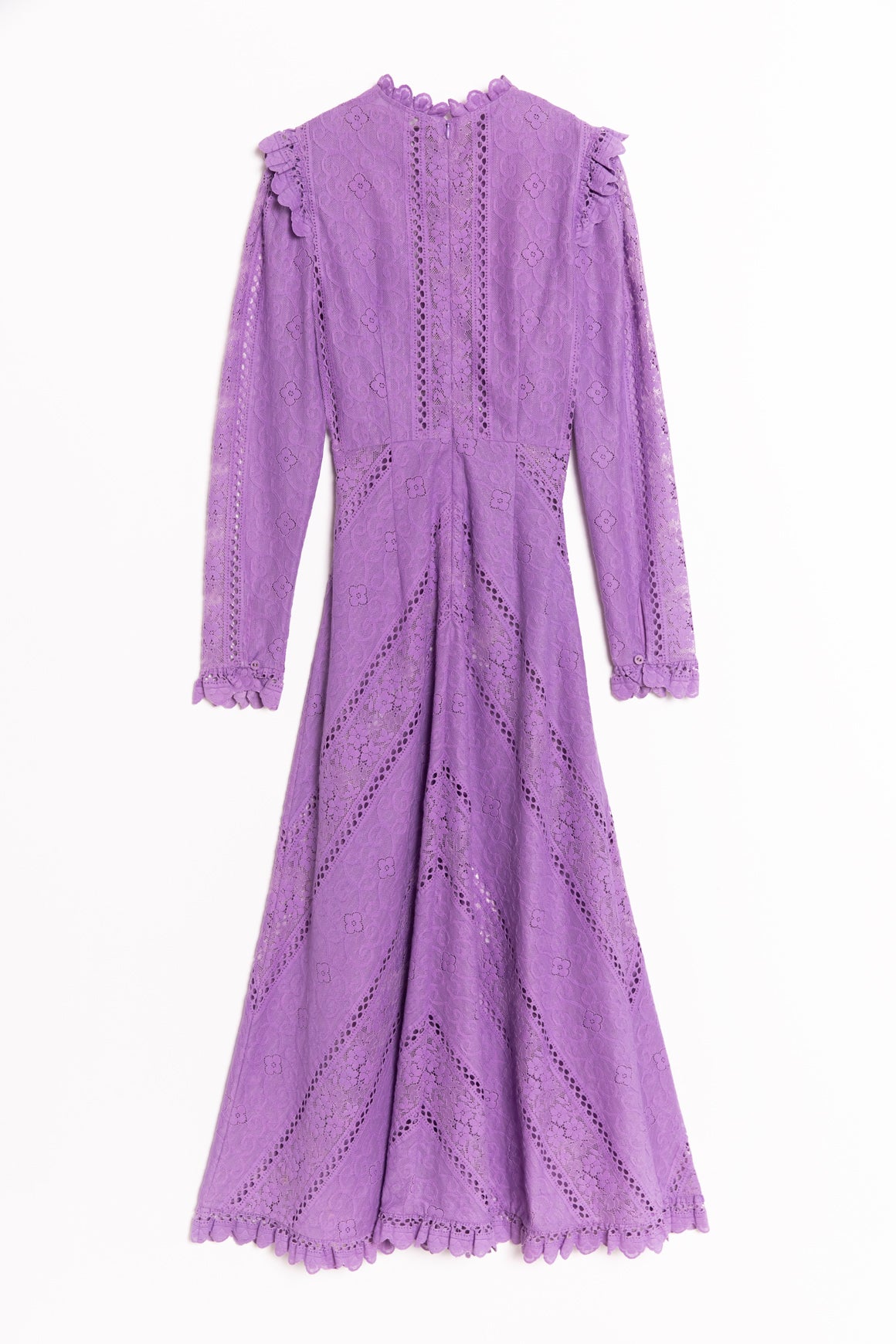 ZIMMERMANN Purple "Brighton" Paneled Lace Maxi Dress