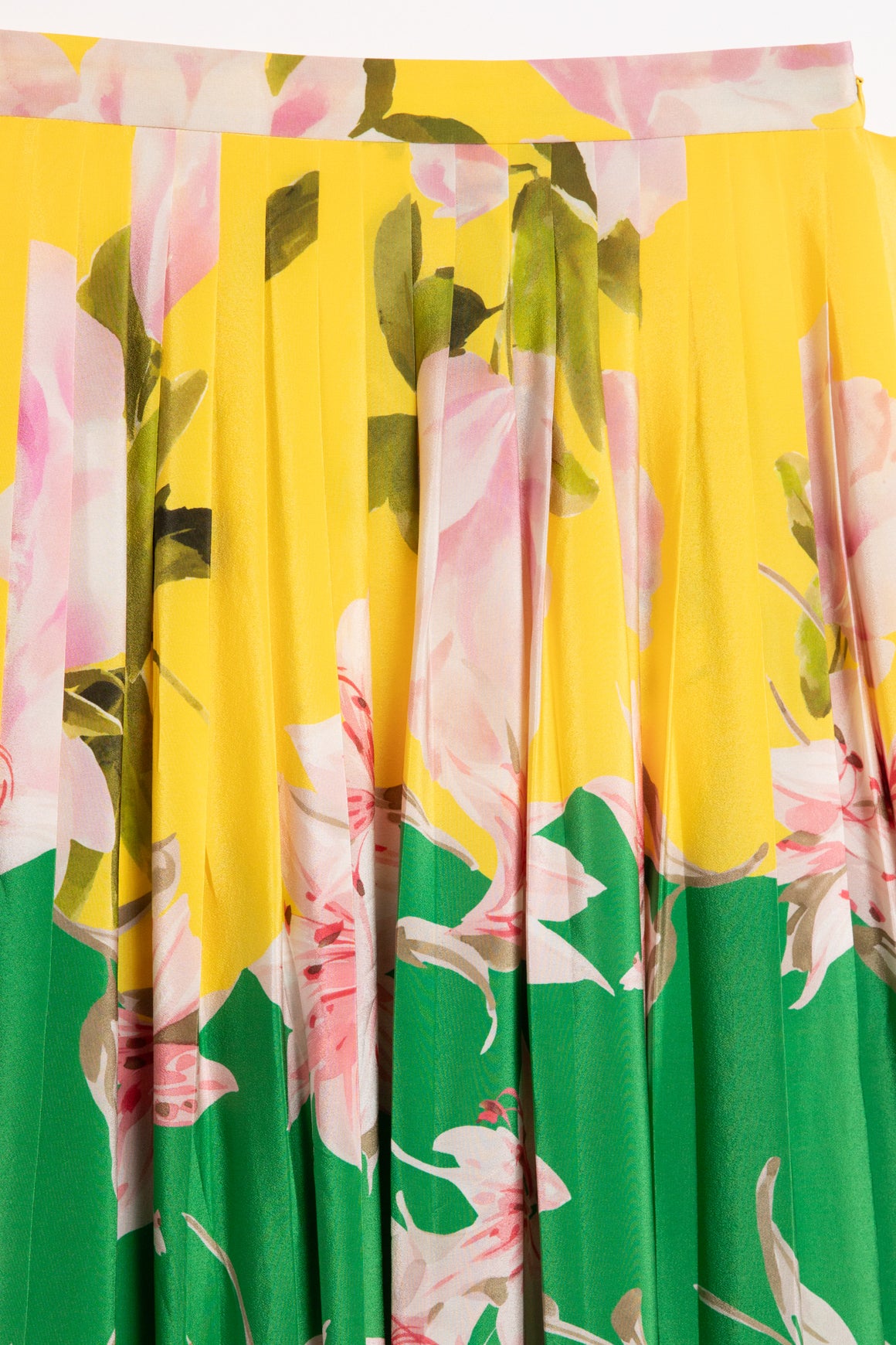 VALENTINO Multicolor Floral Pleated Midi Skirt