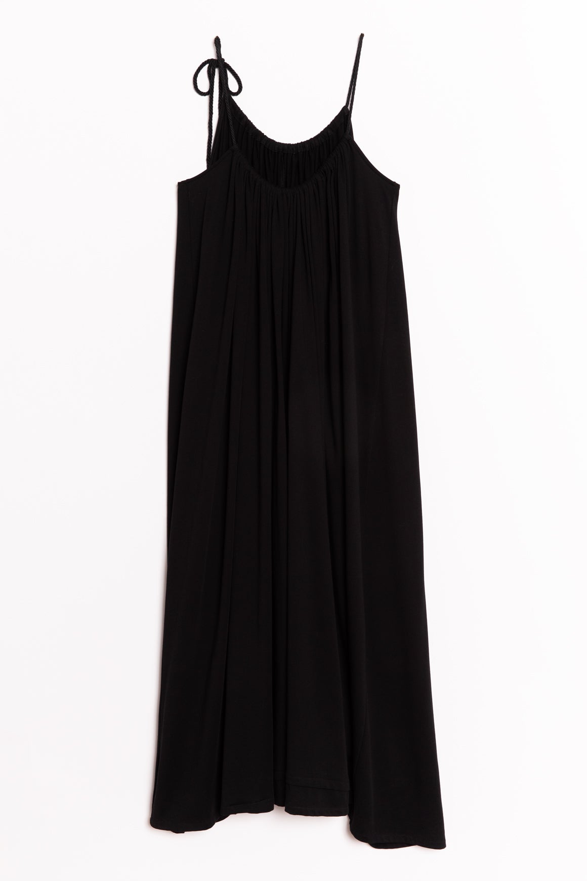 THE ROW Black Tie Shoulder Maxi Dress