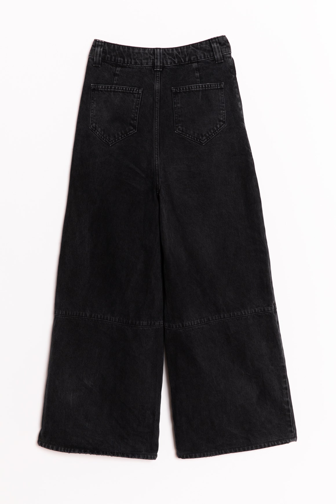 KHAITE Charcoal Denim "Isla" Wide Leg Jeans