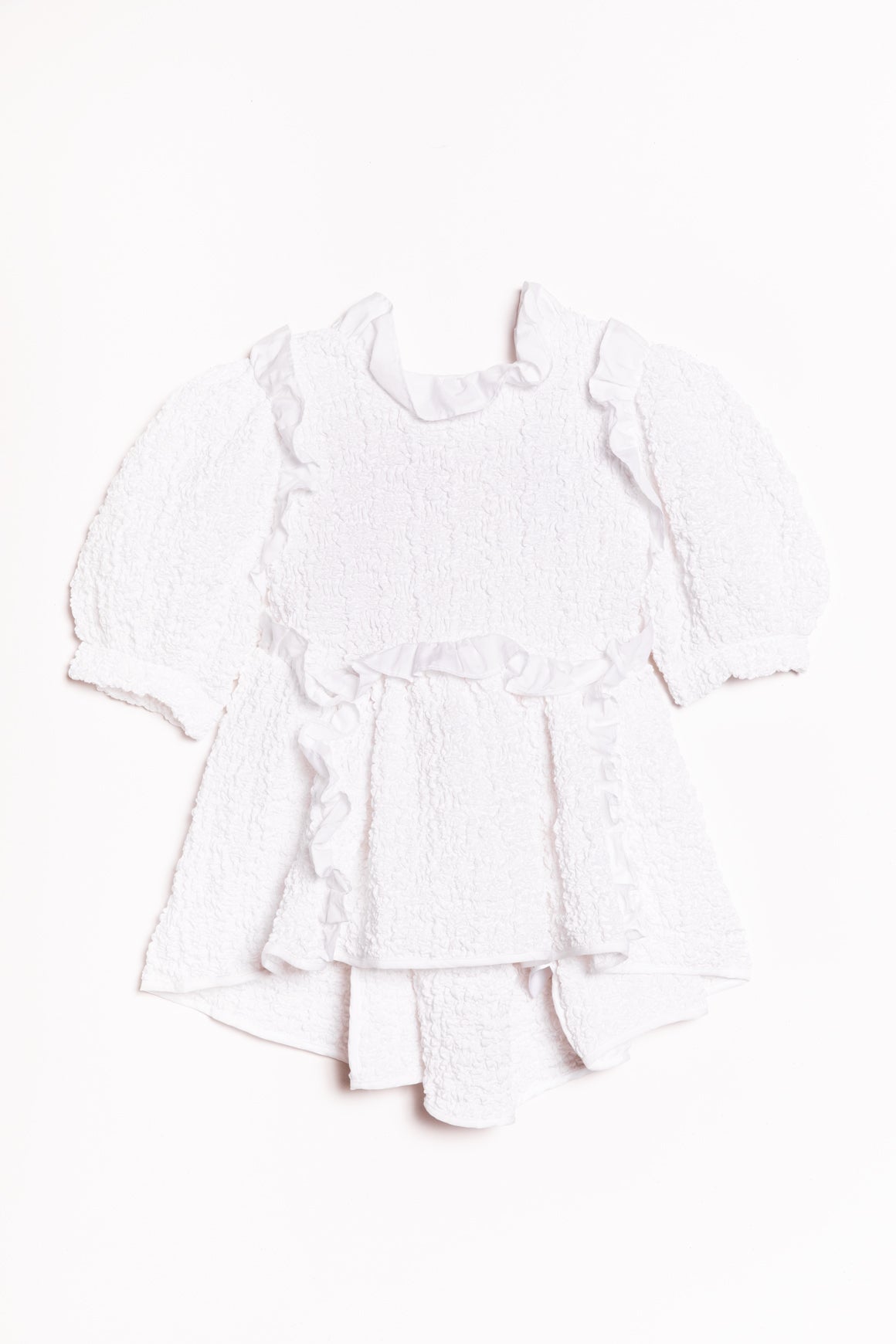 CECILIE BAHNSEN White Smocked Babydoll Blouse