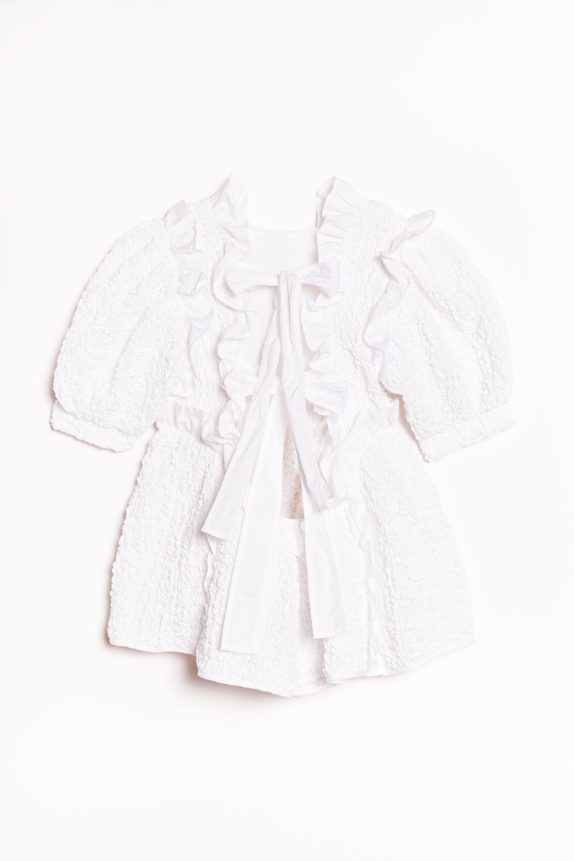 CECILIE BAHNSEN White Smocked Babydoll Blouse