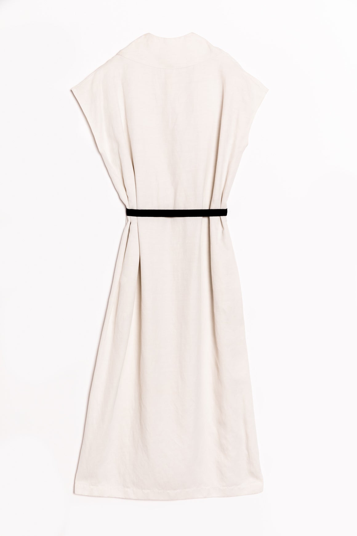 ZERO MARIA CORNEJO Cream Cap Sleeve Belted Midi Dress