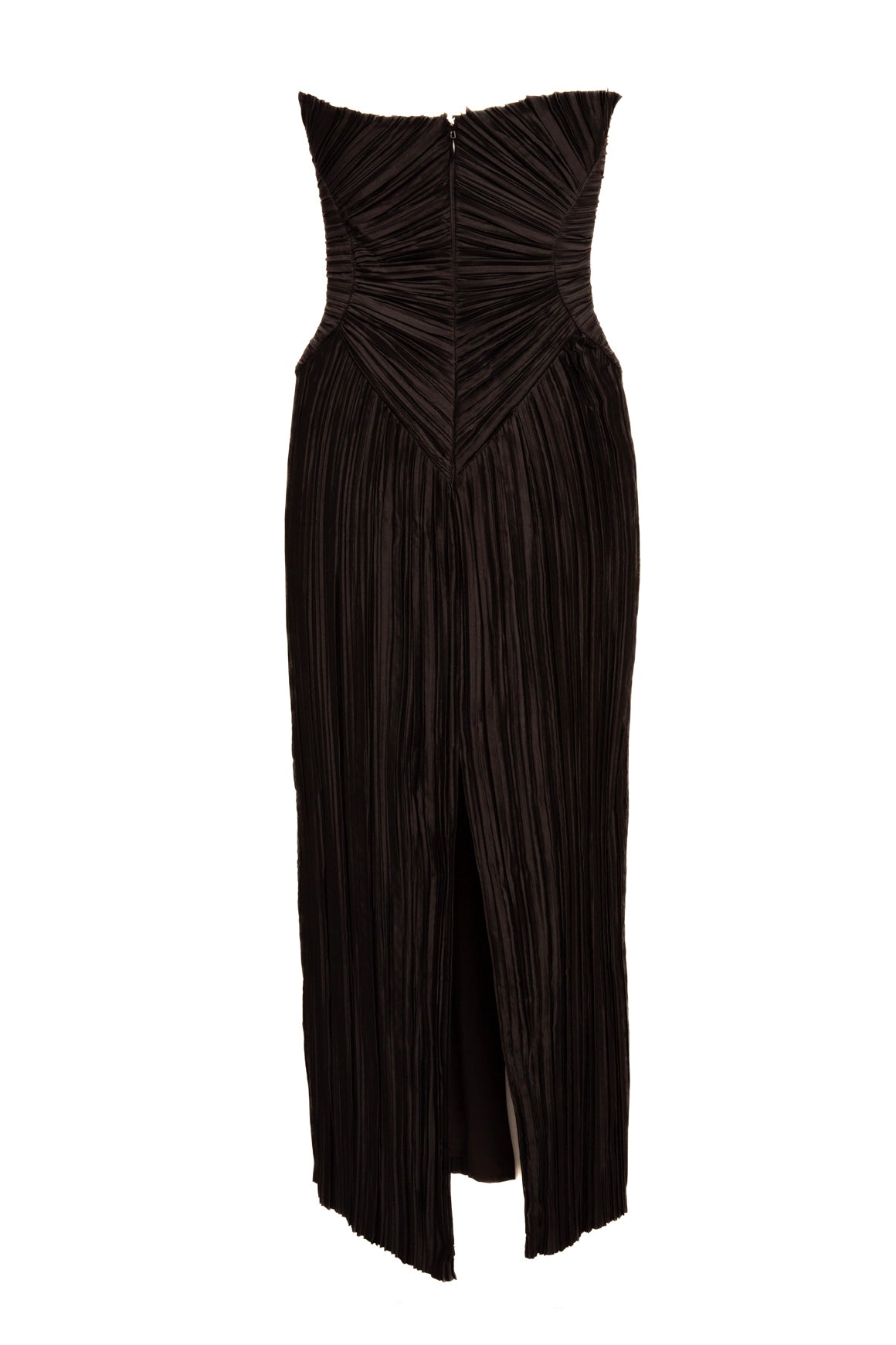 CULT GAIA Black Satin Strapless "Ashika" Dress (Sz. 4)