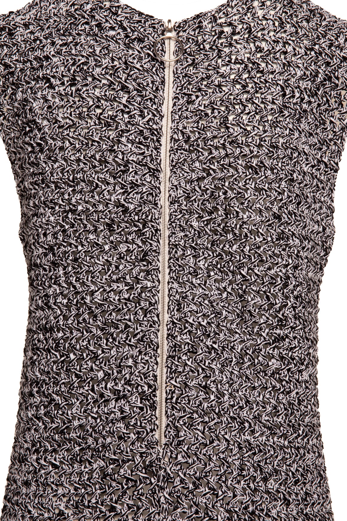 PARTOW Black & White Knit Fringe Maxi Dress (Sz. S)