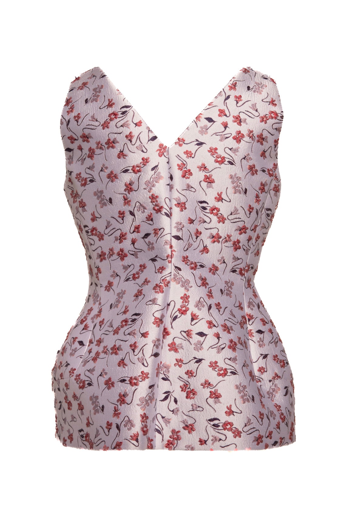 ALTUZARRA Lilac Floral Jacquard Zip Front Vest (Sz. 40/4)