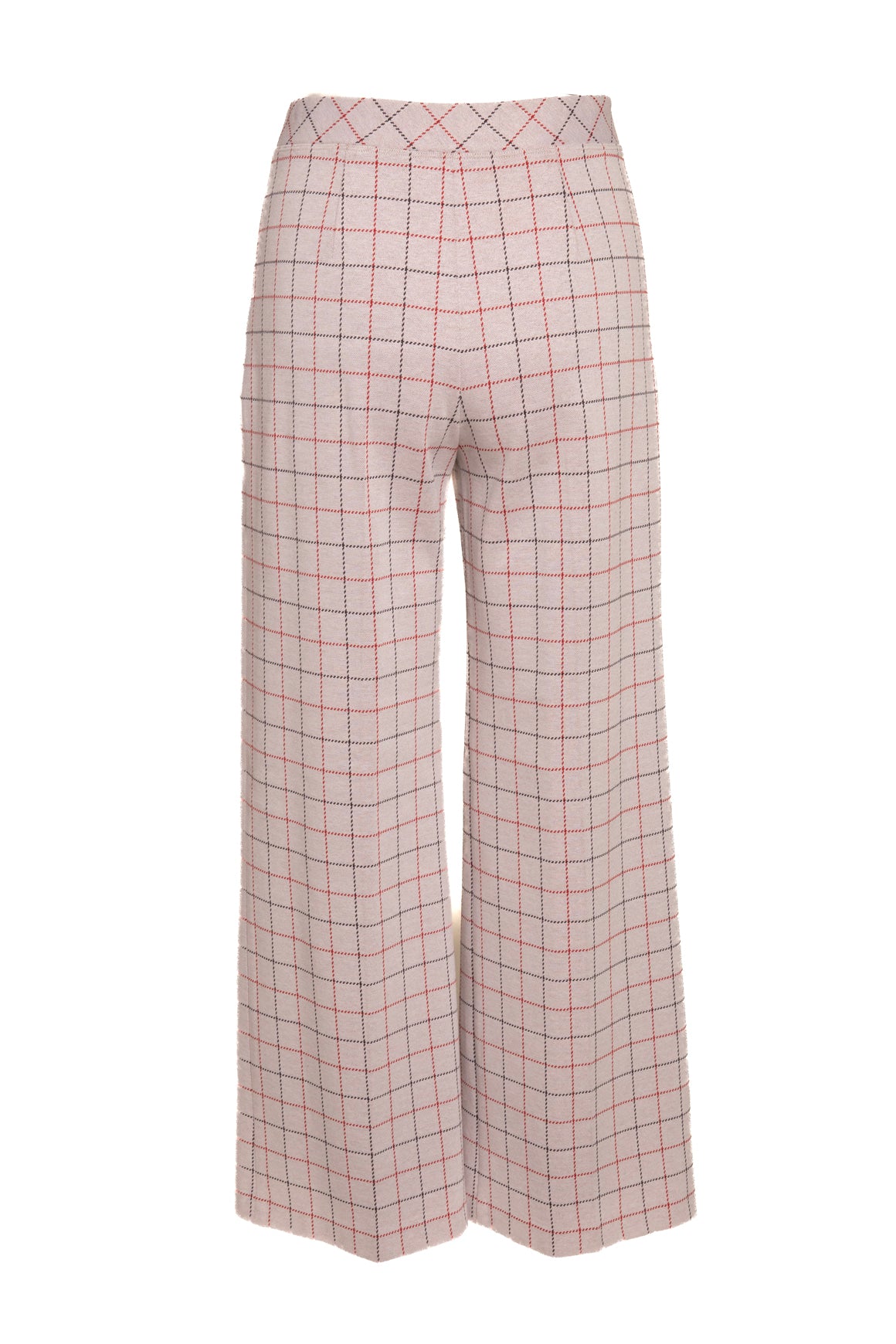 ROSETTA GETTY Grey Grid Print Knit Top & Pants Set (Sz. XS/S)