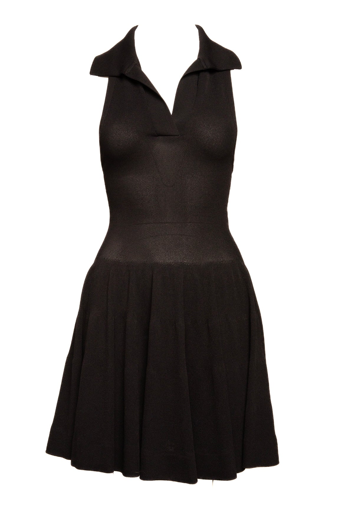alaia black dress 1996 Azzedine Alaïa Black Nude-Illusion Silky Knit Bodycon Floor Length Gown main image 0