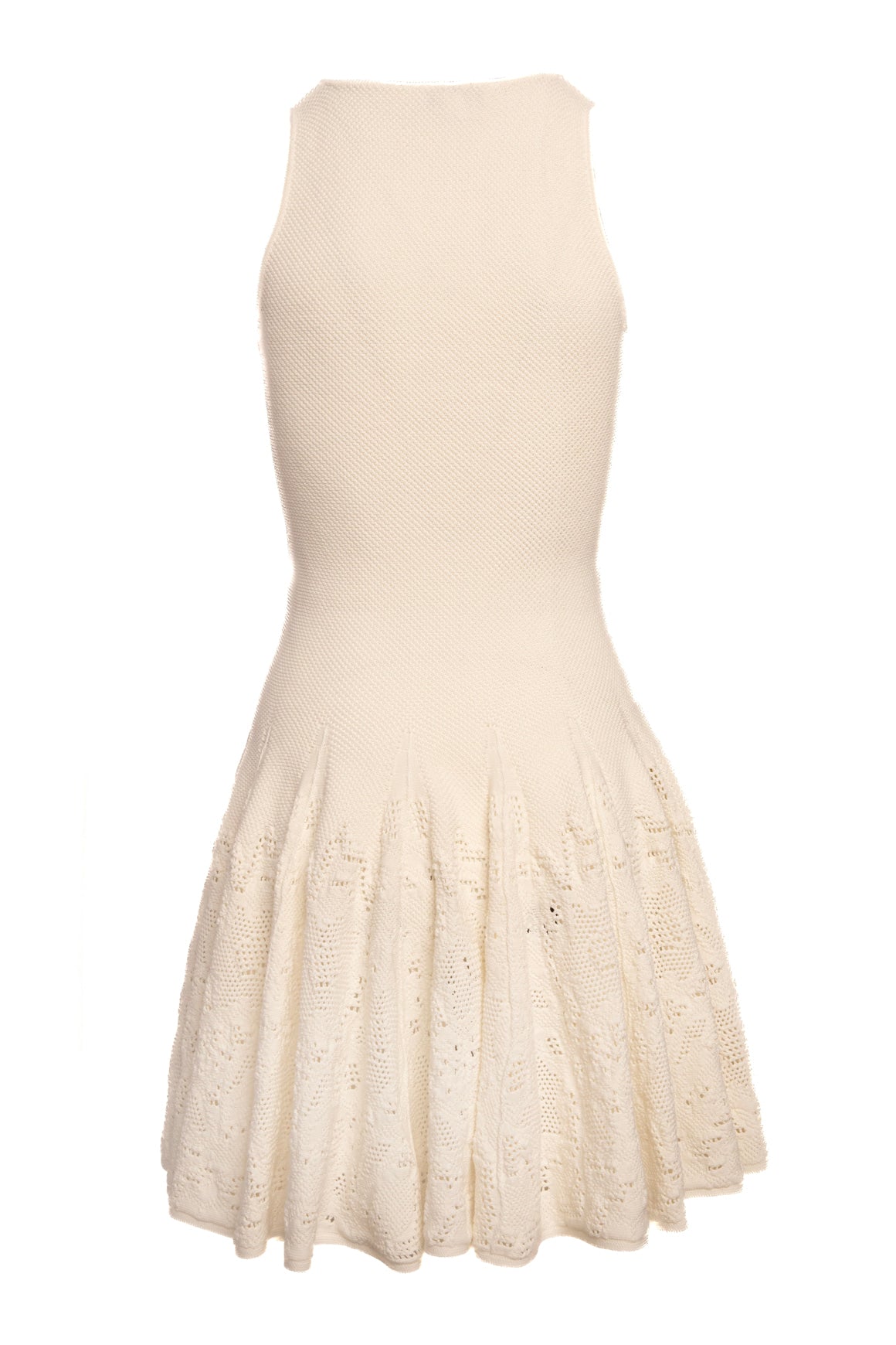 ALAIA Cream Knit Drop Waist Mini Dress (Sz. 34/XS) | MOSS Consignment