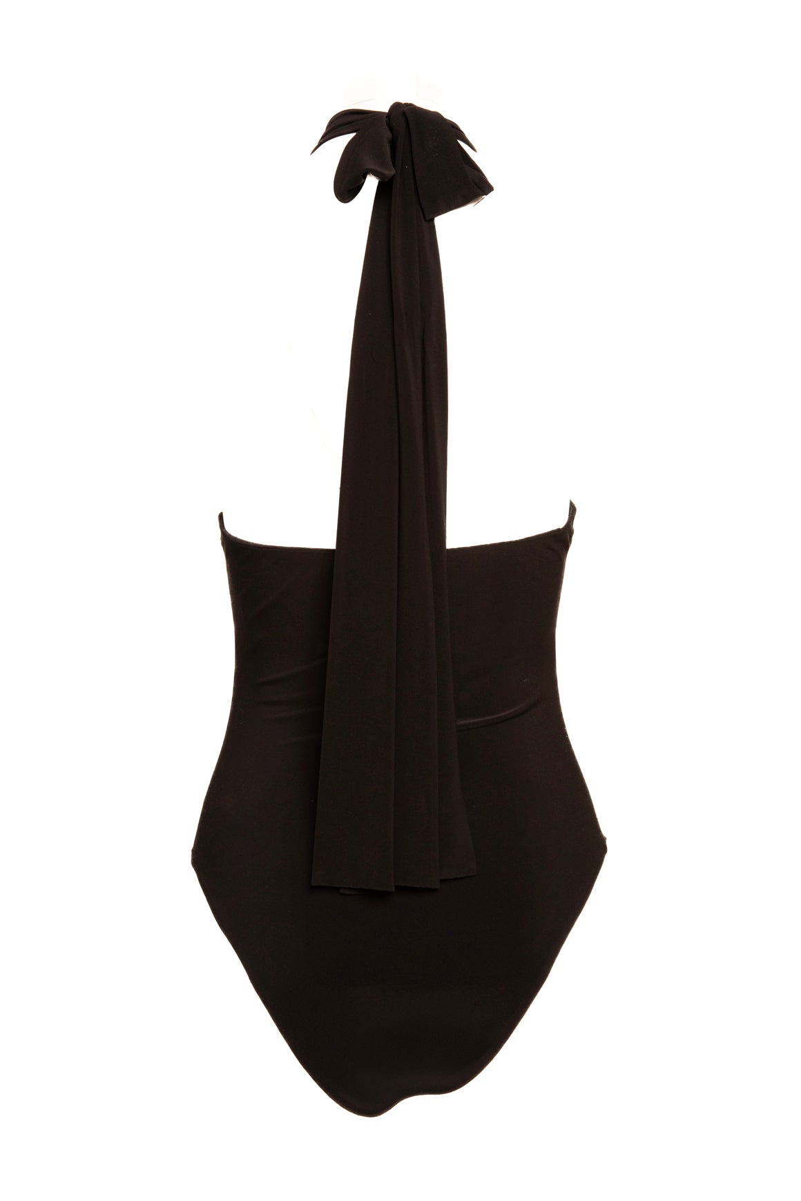 MAGDA BURTYM Black Rosette Halter Bodysuit (Sz. 38/2)