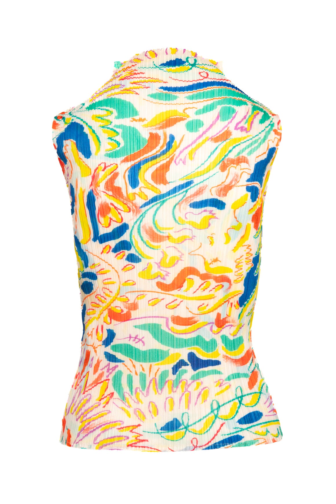 PLEATS PLEASE Multicolor Art Print Tank Top (Sz. L)