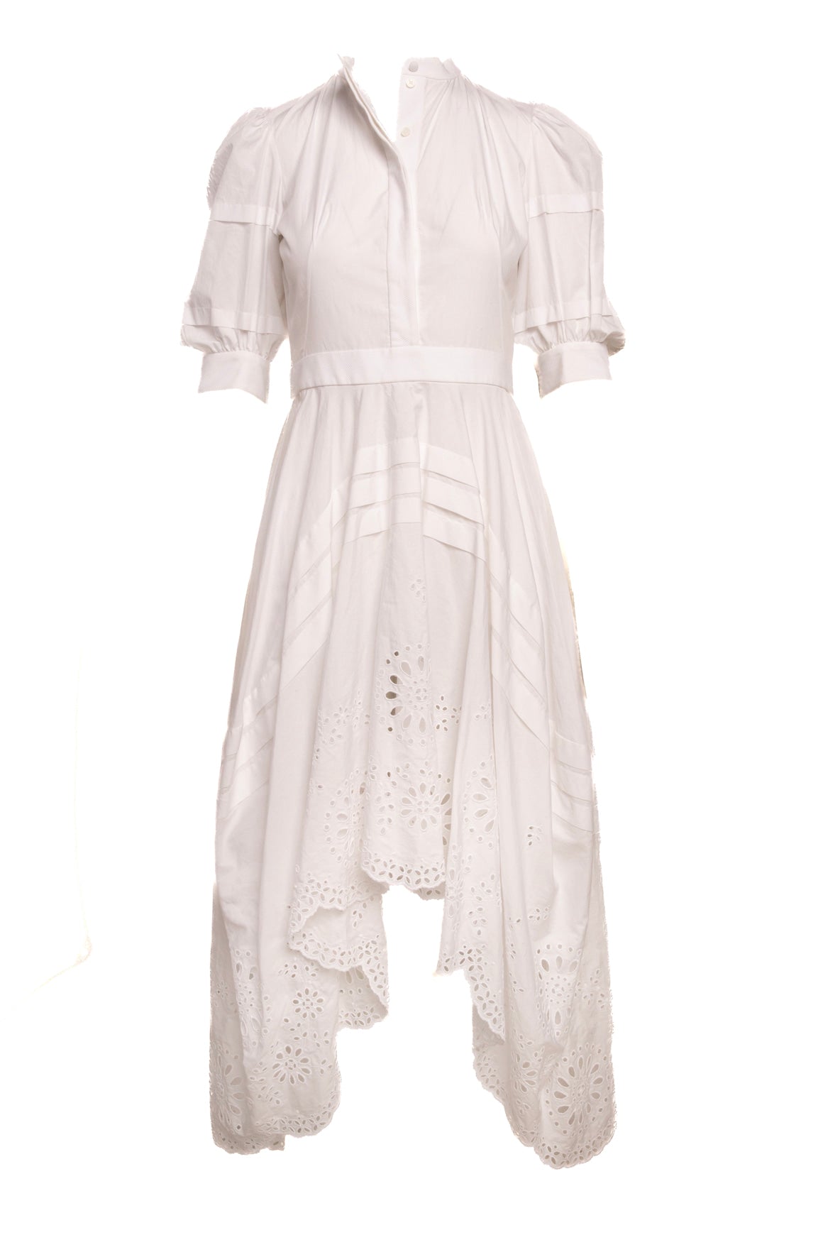 ALEXANDER MCQUEEN White Eyelet High Low Dress (Sz.38/2) | MOSS Designer Consignment ALEXANDER MCQUEEN White Eyelet High Low Dress (Sz.38/2) | MOSS Designer Consignment