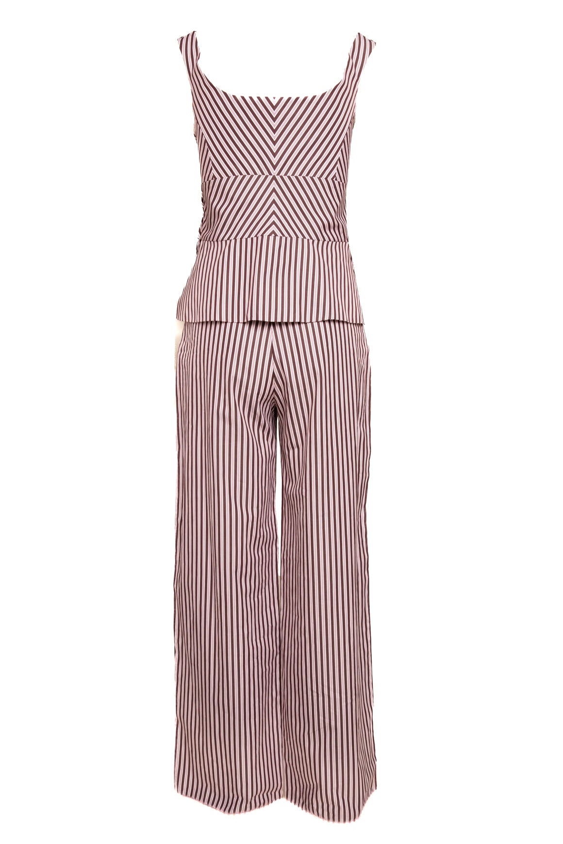 LIBEROWE Brown Pinstripe Tank + Pants Set (Sz. M)