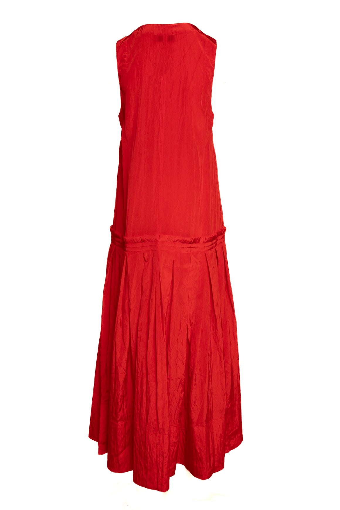 red drop waist maxi dress Vestido Maxi de Satn Liana Drop Waist Contrast - Rojo